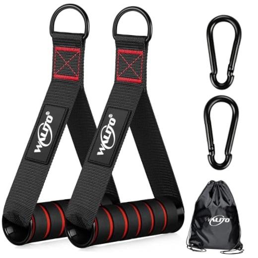 Exercise Handles, Cable Machine Handles for Gym Cable Attachments 1-Black Red