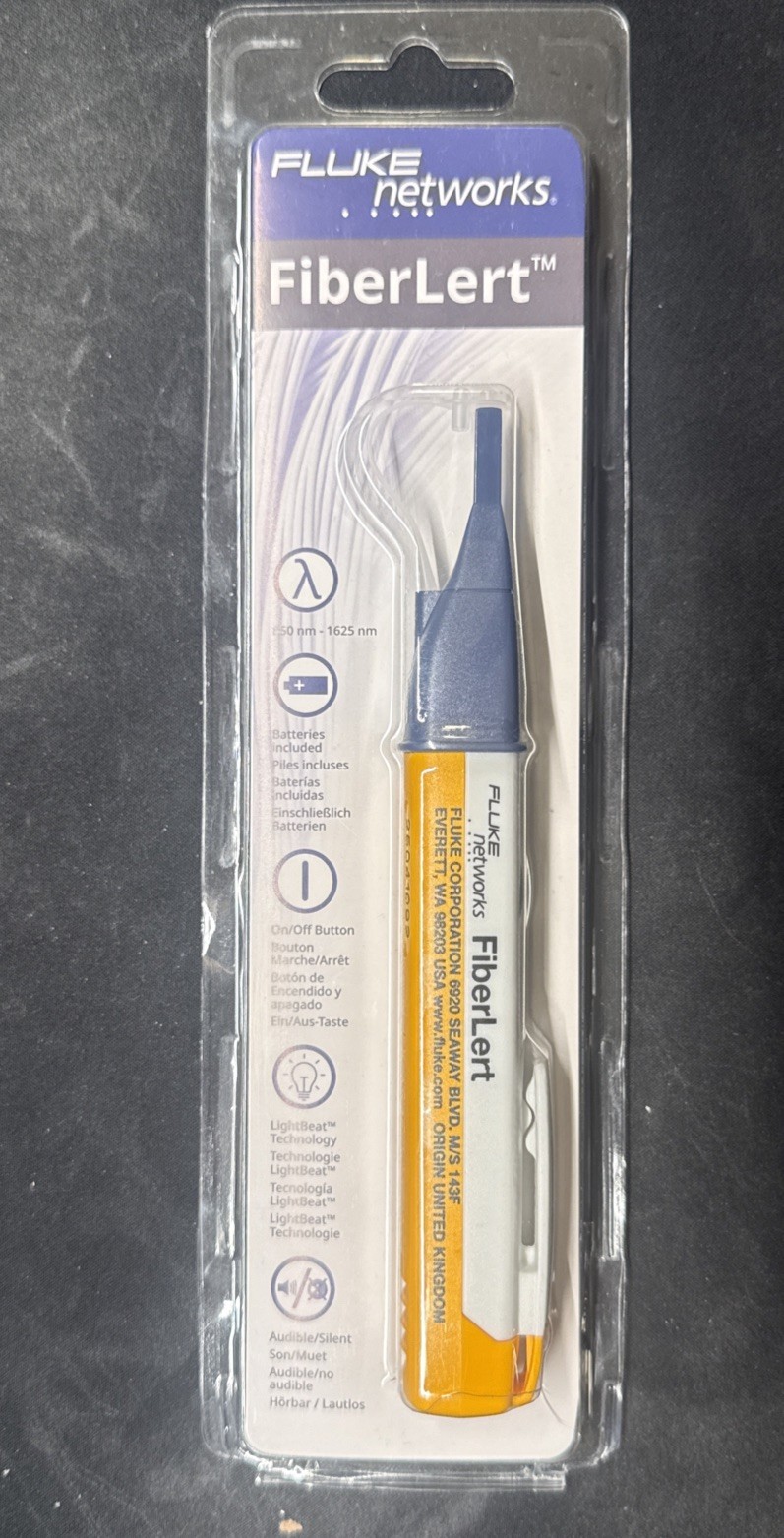 Fluke FIBERLERT-125 Fiber Optic Cable Tester and Detector, 850nm to 1625nm