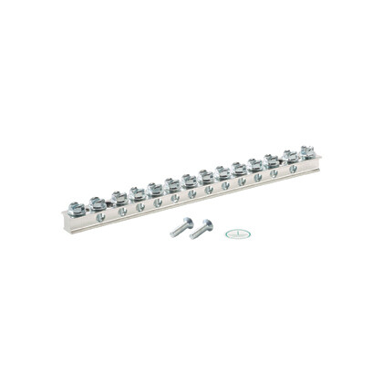 Panduit UGB2/0-414-12 Universal Grd Bar, Silver, Copper, Tin-Plated