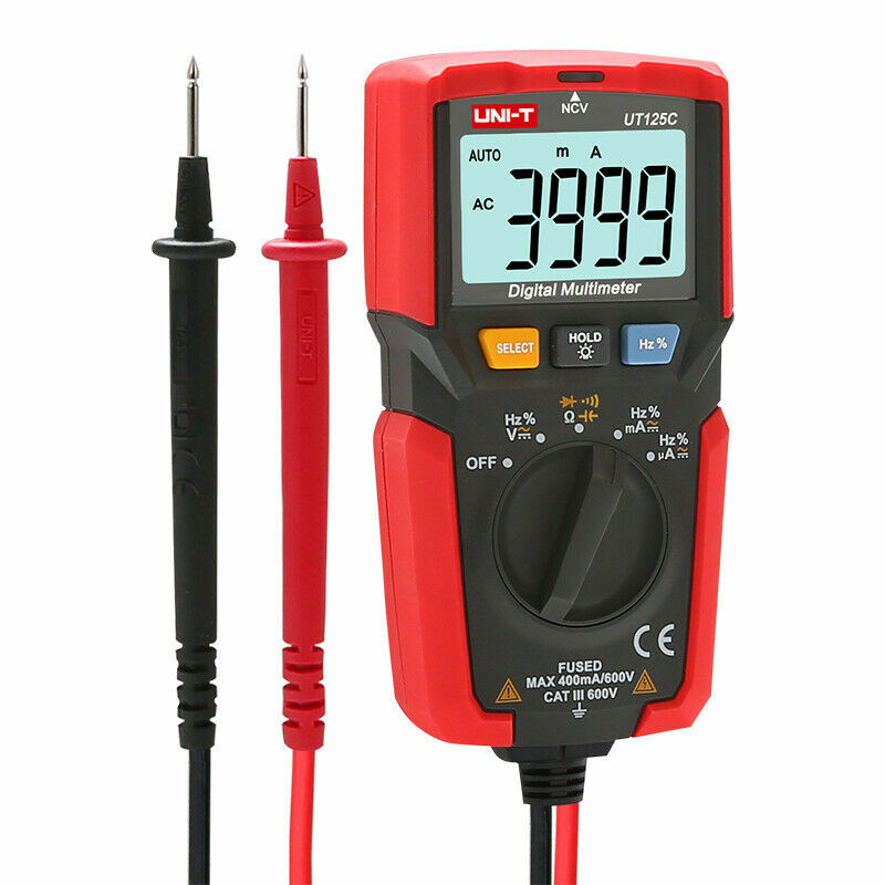 UNI-T UT125C Handheld Auto Range AC/DC Voltage Tester OHM AMP Digital Multime✦Kd