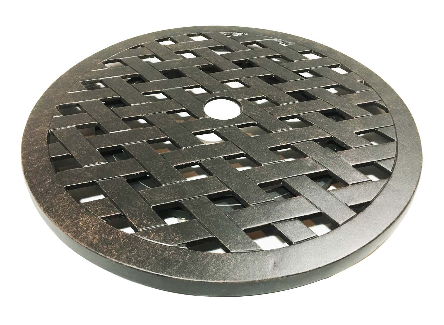 Lazy Susan turntable 21" cast aluminum platform rotates 360 degrees Bronze