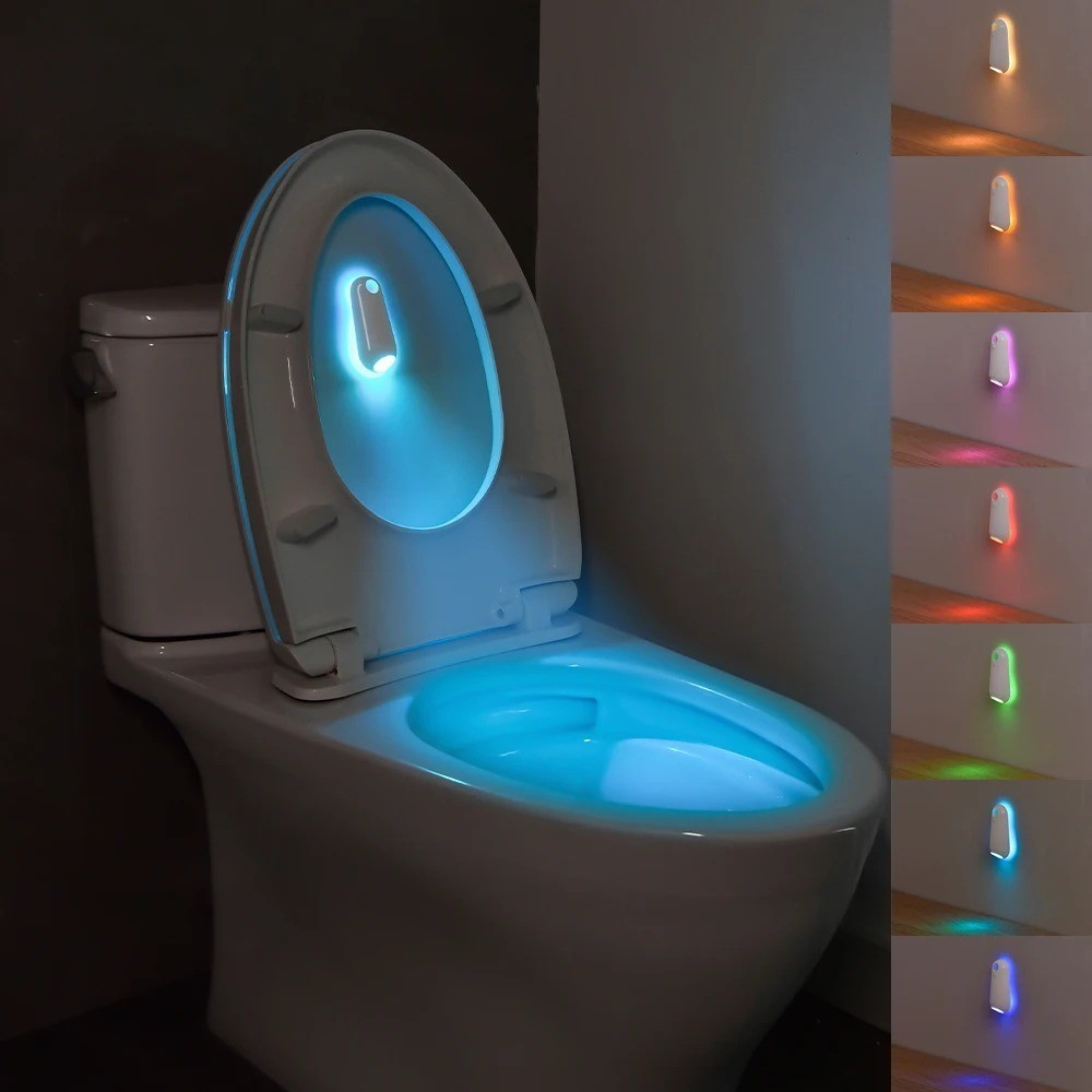 1 Pcs 8 Color LED Toilet Night Light Motion Activated Sensor Bathroom Bowl US