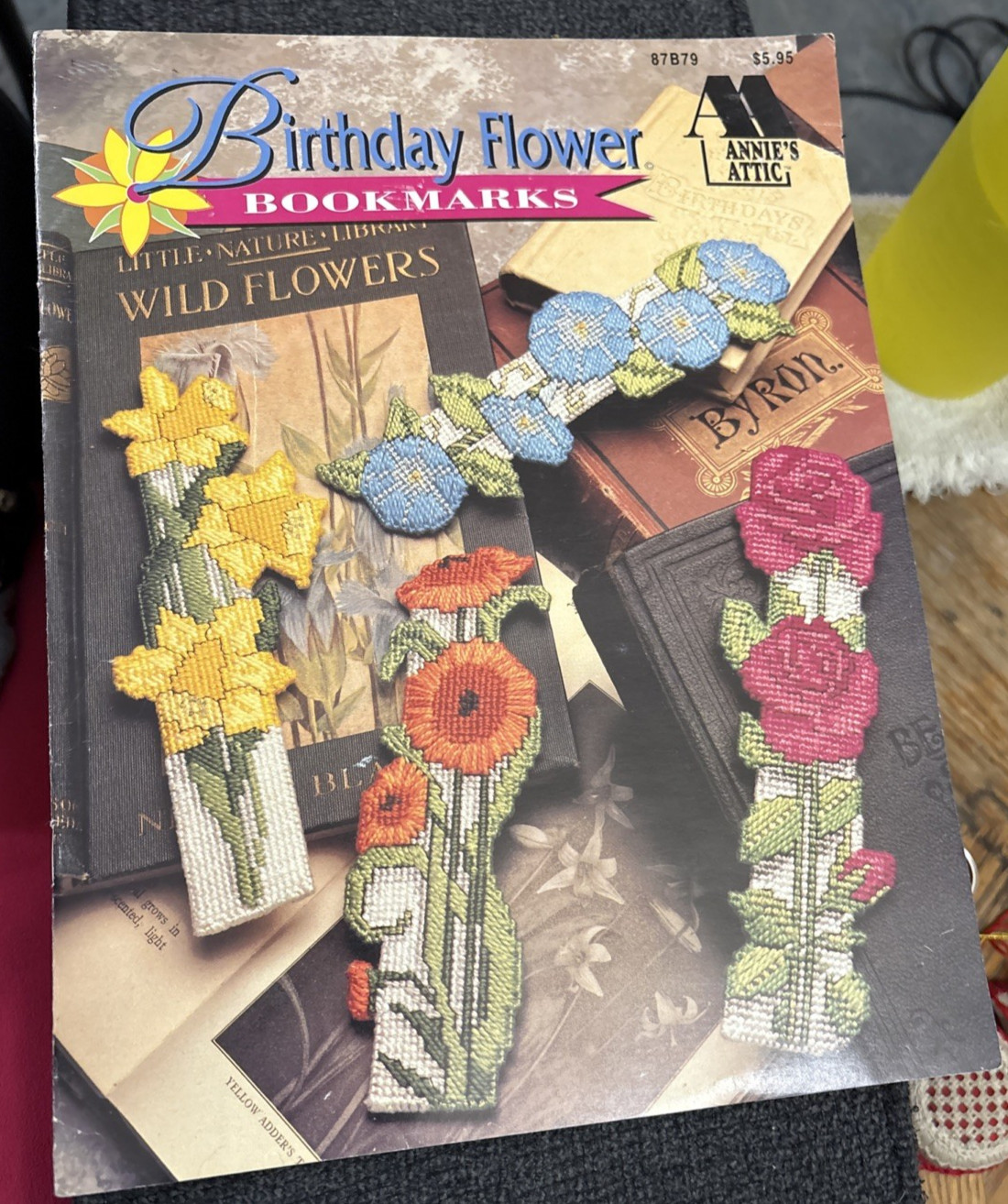 Vtg Rare Annie's Attic Birthday Flower Bookmarks Needlepoint Pattern '92 Bk87B79