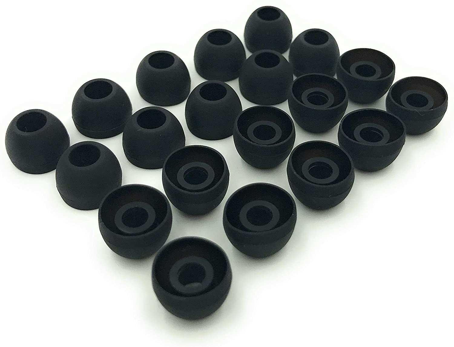 10 Pairs Medium Premium Silicone Replacement Earbud Ear Tips Covers Black 4.5mm