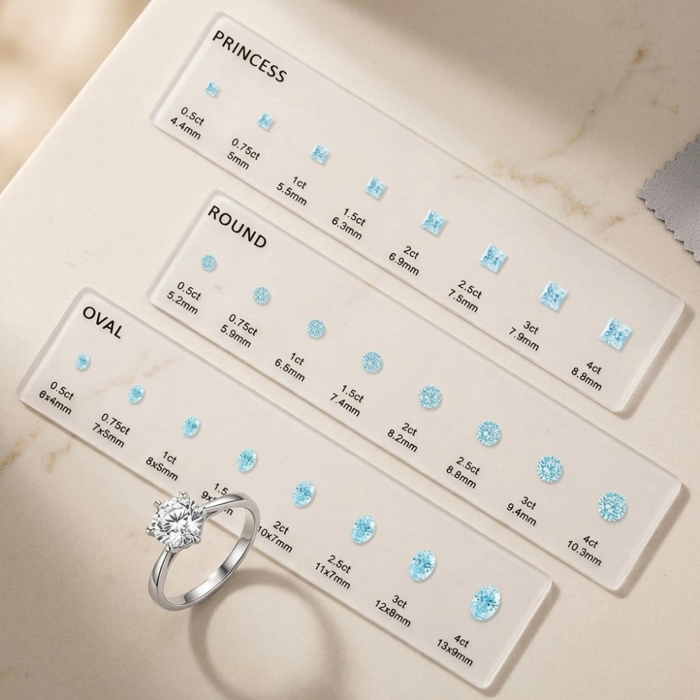 3pcs Sizer Tool, Gauge Chart Tool Comparison Card