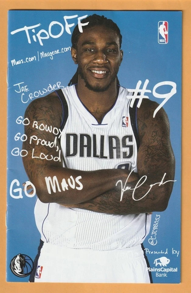 2013 Milwaukee Bucks Dallas Mavericks Program Dirk Nowitzki Jae Crowder