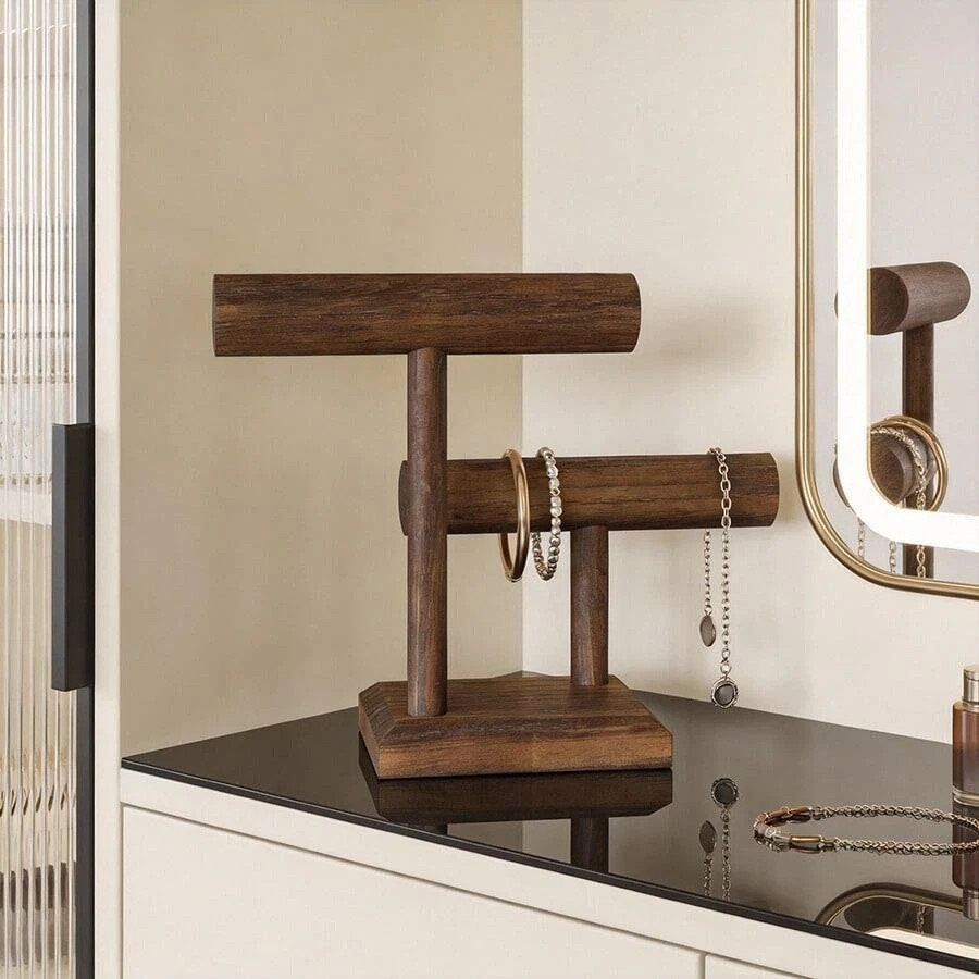 Wooden Watch Holder Stand Display Tower Jewelry Organizer Bracelet