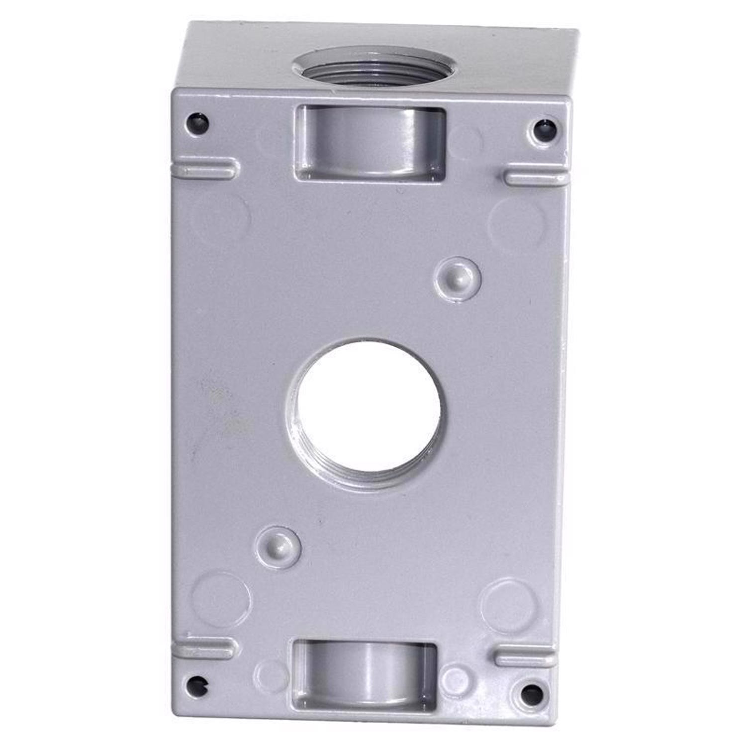 Sigma Electric 14252 Metallic Gray 3-Hole Rectangle Weatherproof Box 4-1/2 H in.