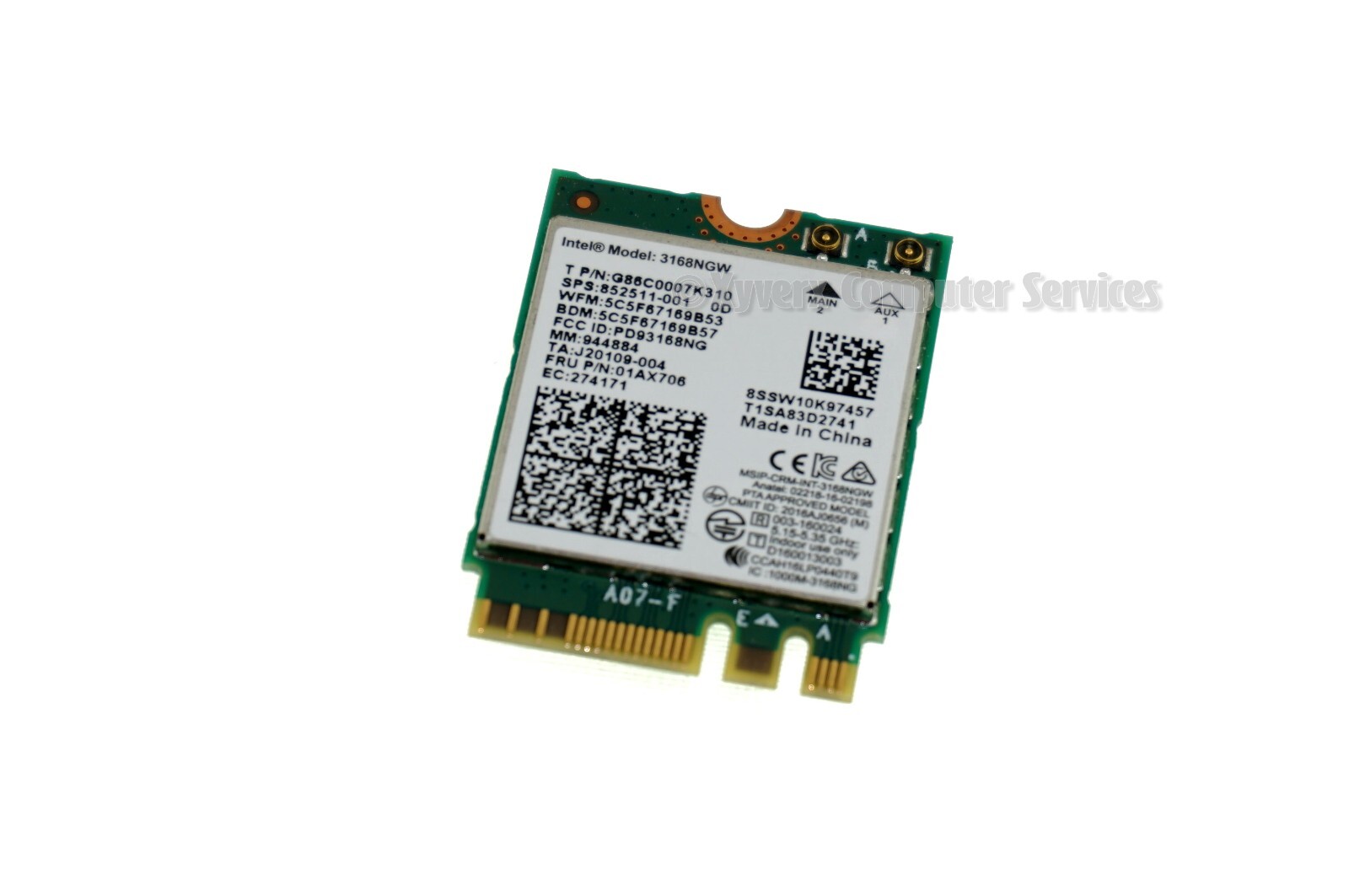 852511-001 3168NGW GENUINE HP WIRELESS BLUETOOTH CARD 15-CC154CL (CB75)