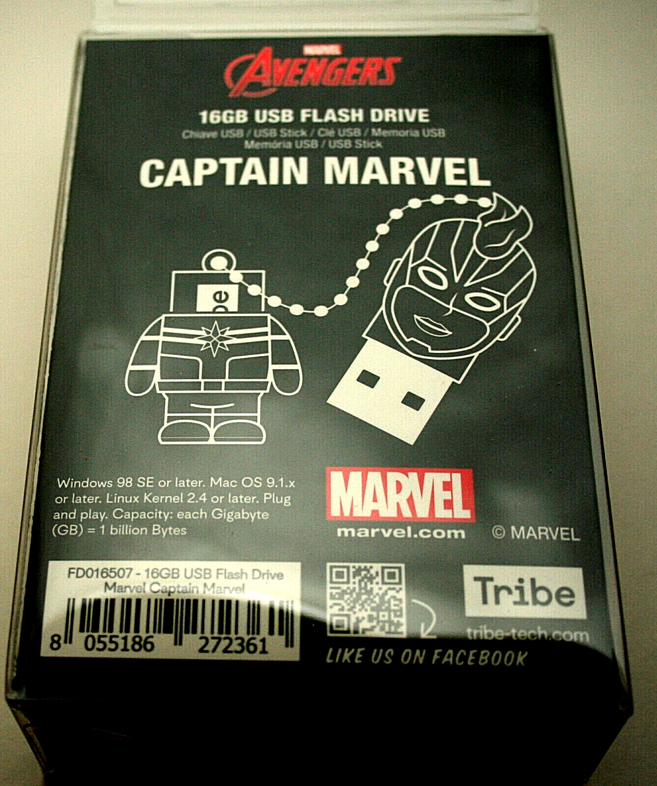 Marvel Comic Captain Marvel 16GB USB Flash Drive New NOS MIB Tribe