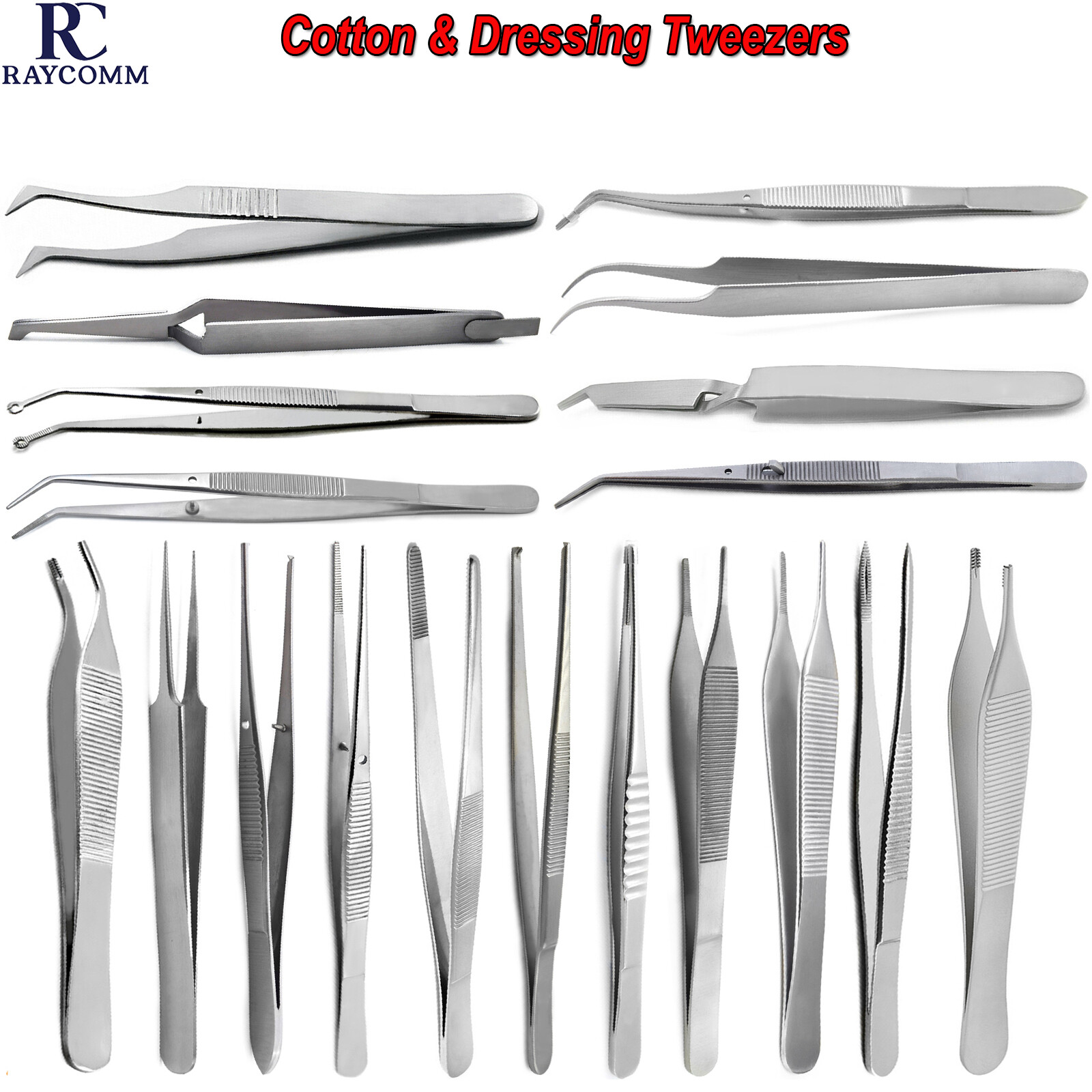 Dental Cotton & Dressing Dissecting College Tweezers Medical Thumb Forceps Tools
