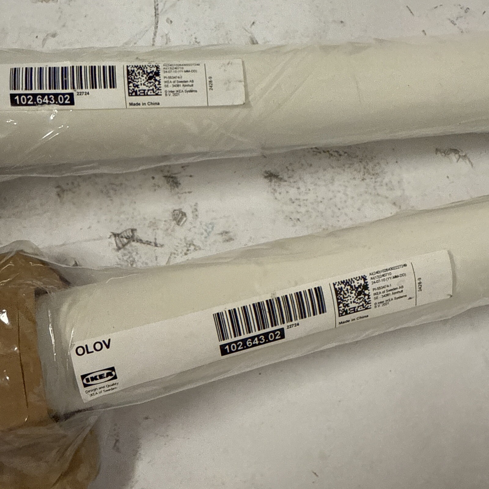 (Lot of 2) Ikea Olov Leg Adjustable White 102.643.02 Single Leg 23⅝ - 35⅜"