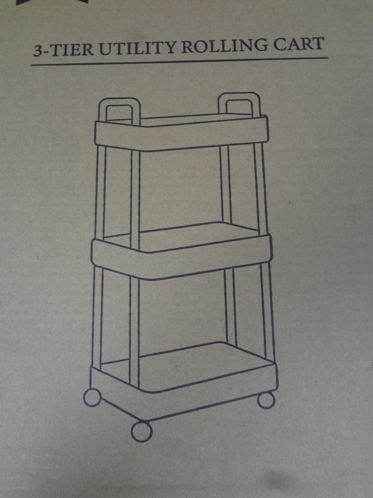 3-TIER UTILITY ROLLING CART - NEW IN BOX