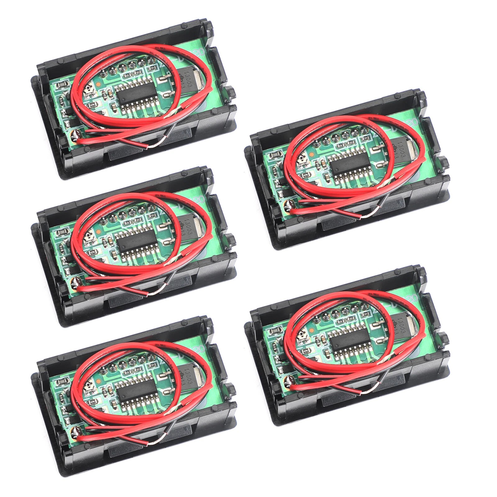 5Pcs Dc 5-120V Voltmeter Red Led Panel 3-Digital Display Volt Meter 2-Wire USA