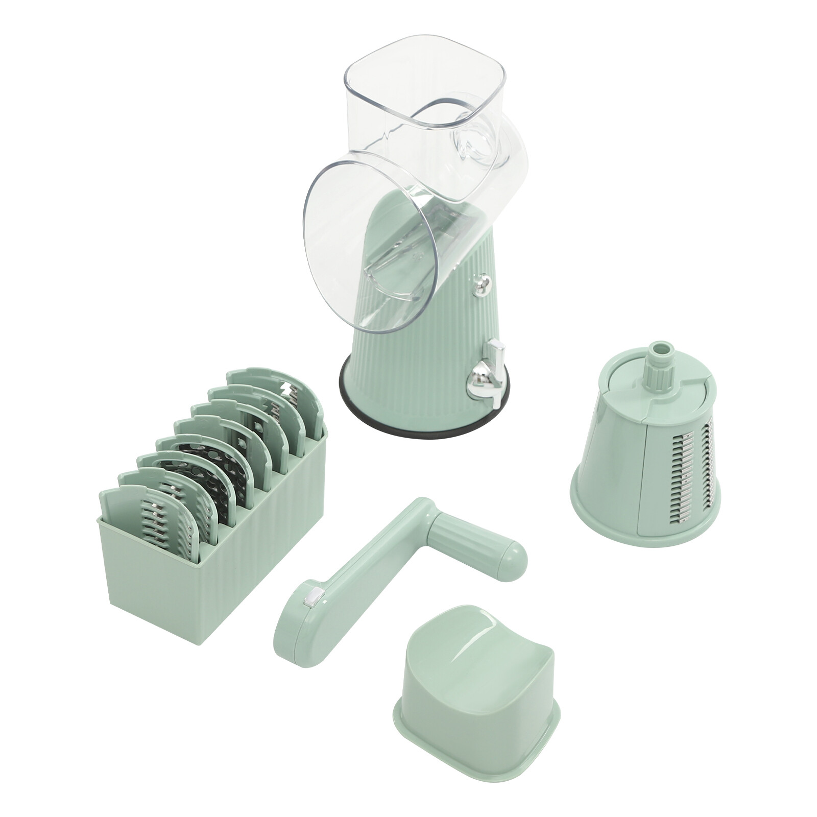 3 In 1 Vegetable Fruit Slicer Cutter Shredder Food Manual Rotary Grater Chopper