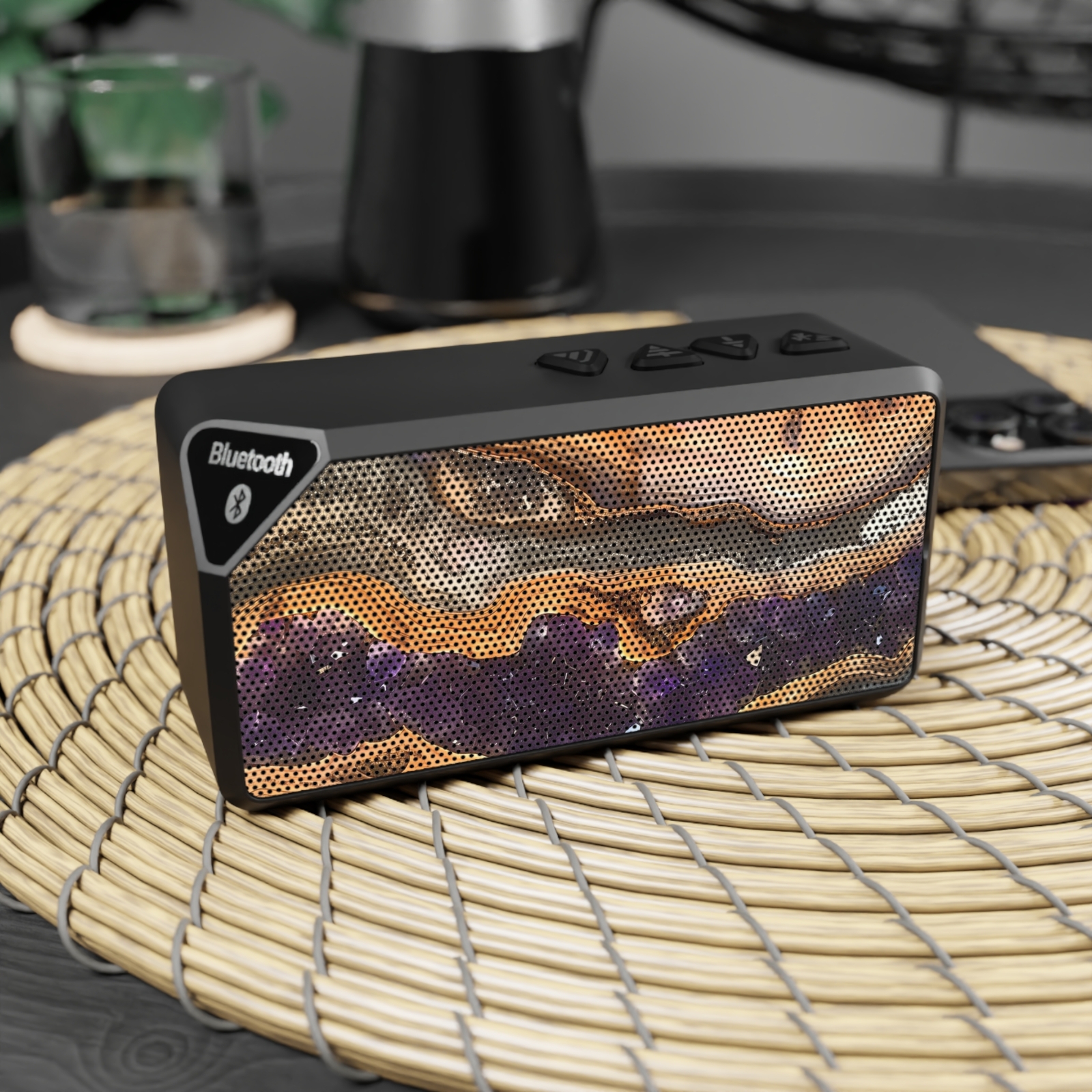 Luxurious Amethyst Wood Grain Deseign Print Bluetooth Speaker