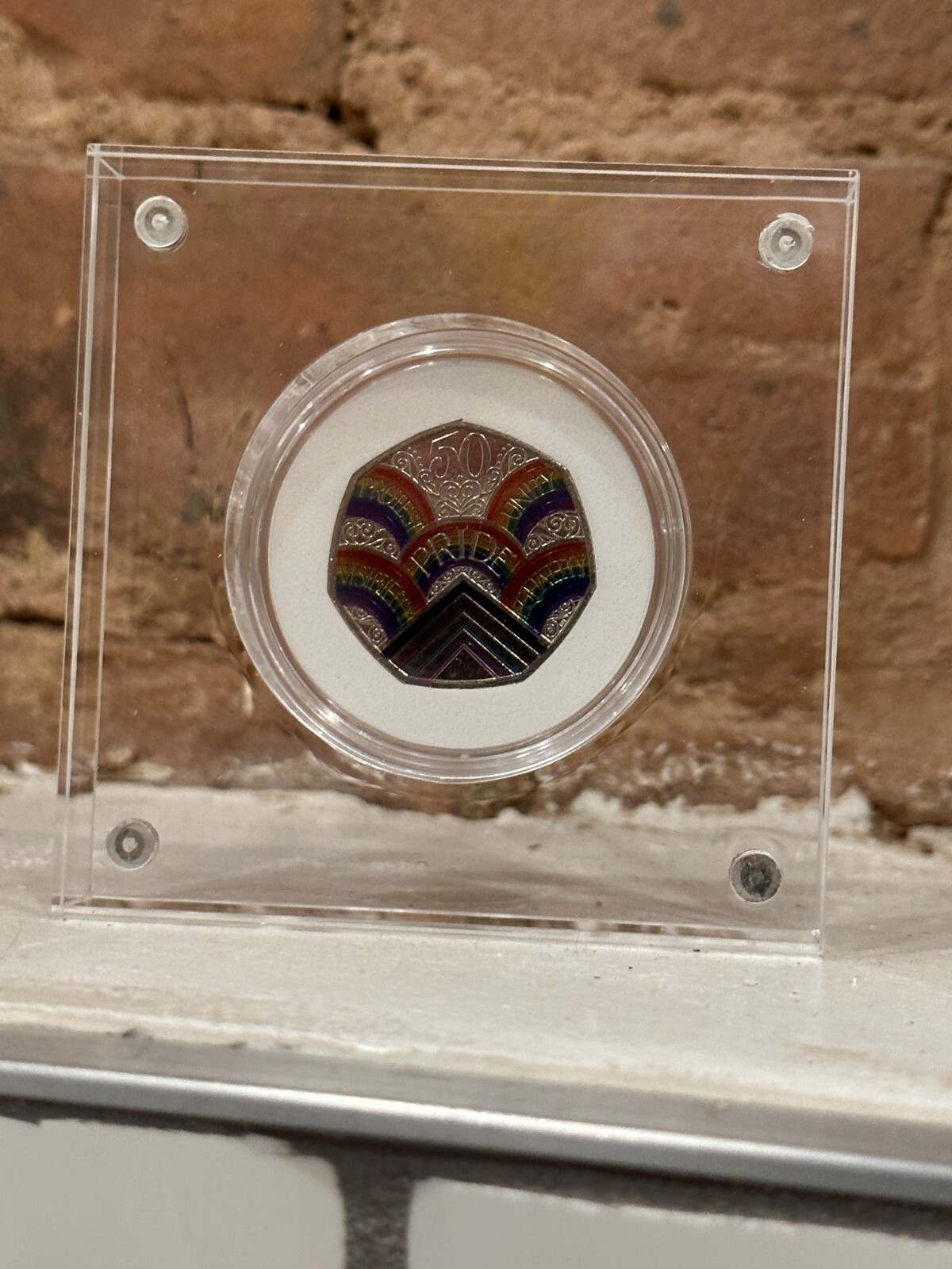 LGBT PRIDE Rainbow COIN (UK , 2022)- Colorized coin with display frame