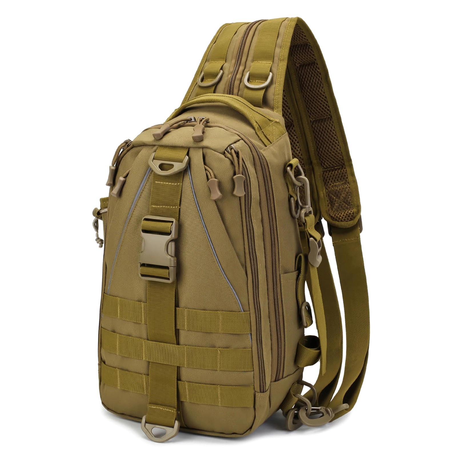 OROOTL Fishing Backpack Tackle Bag with Rod Holder Waterproof Small, Brown