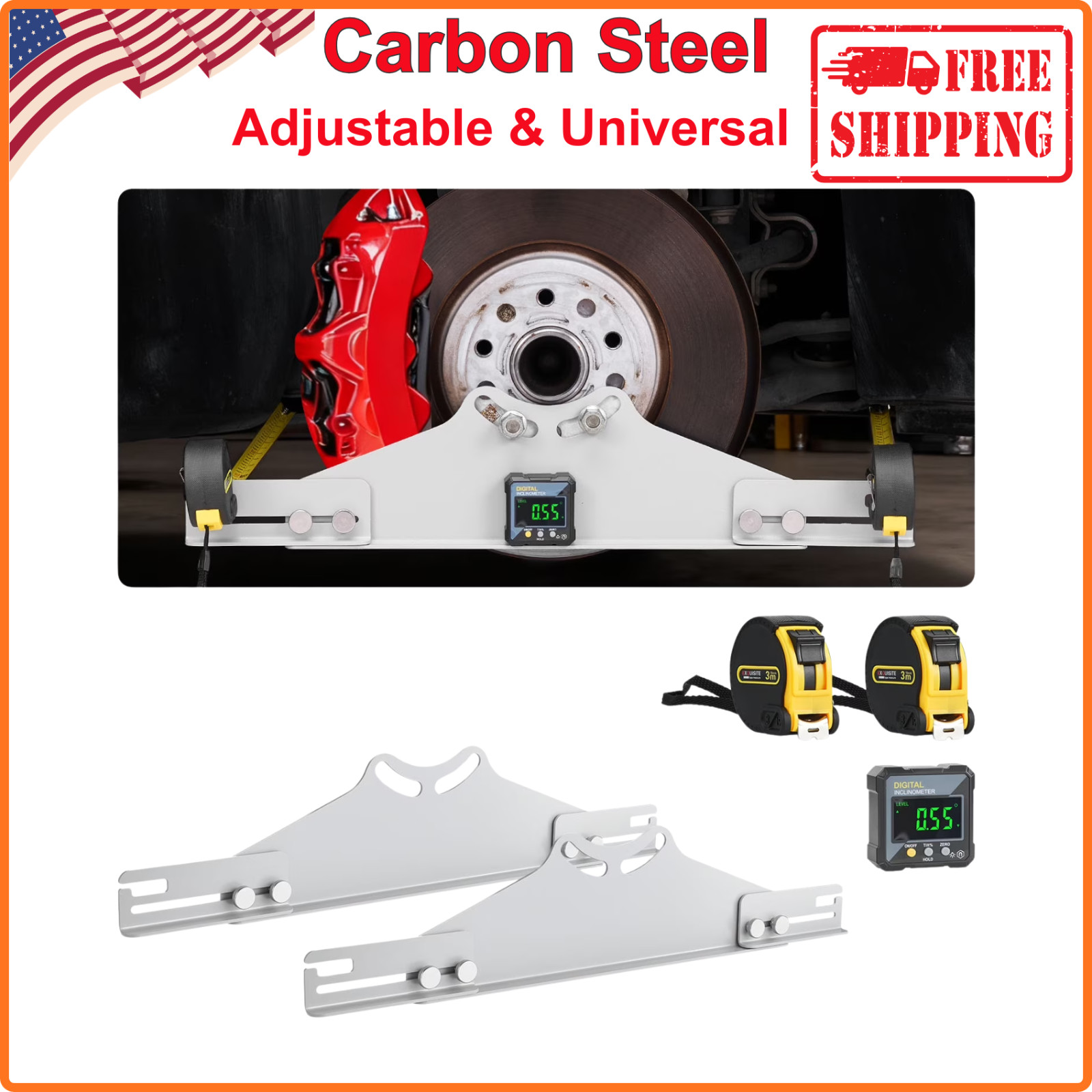 Wheel Alignment Tool, 2PCS Carbon Steel Heavy Duty Toe & Camber Alignment Plates