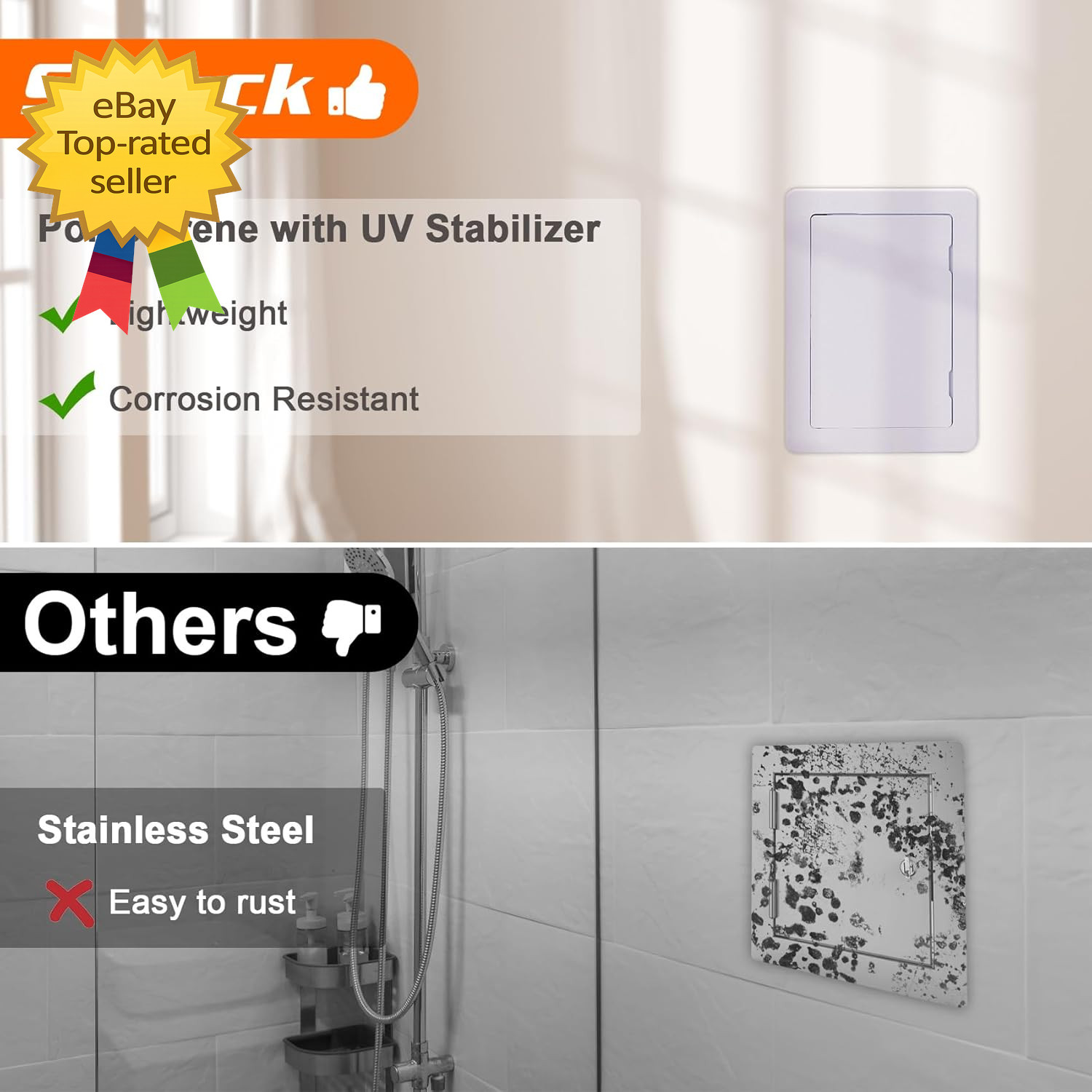 Plastic Access Panel 4 X 6 Inch Hinged Wall Door for Drywall Ceiling White