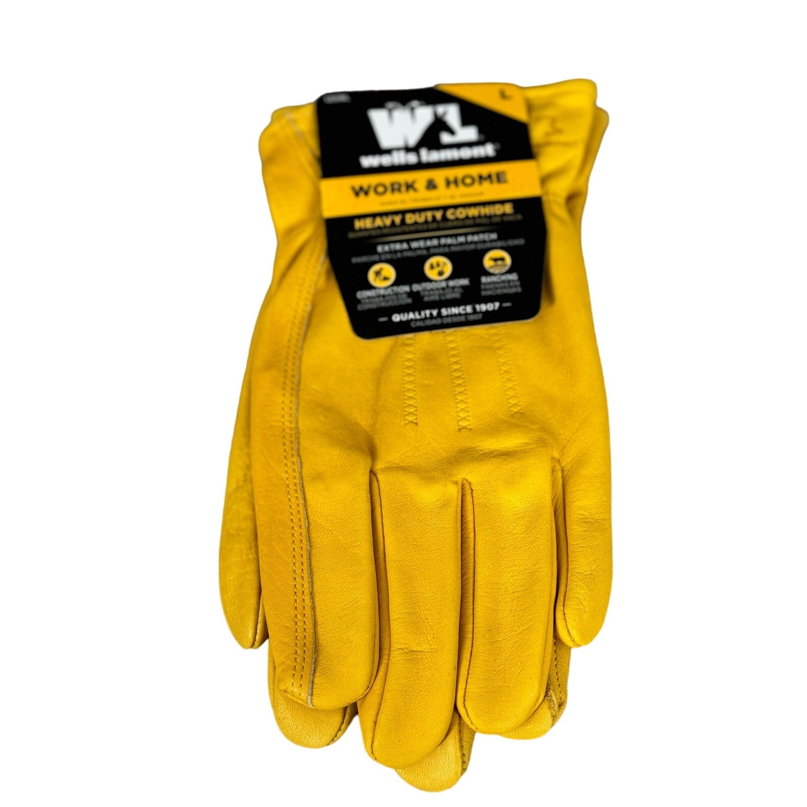 Wells Lamont Men's Large Premium Leather Work Gloves