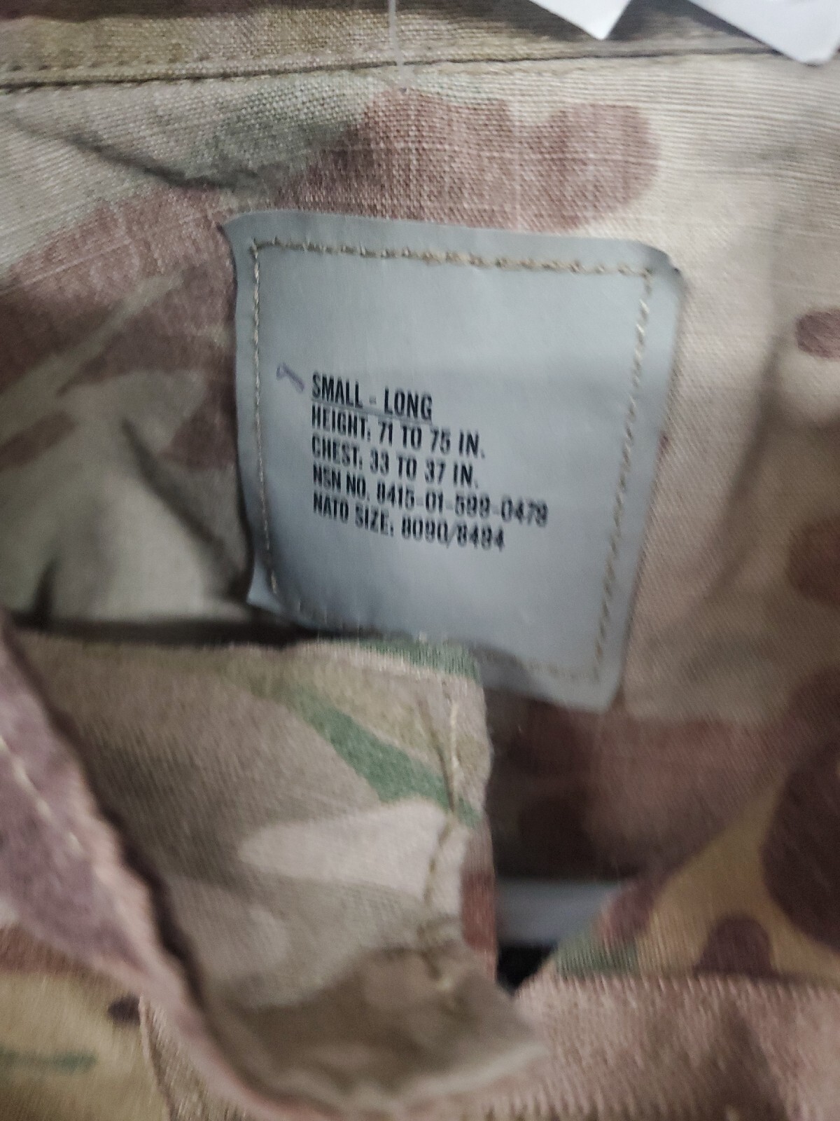 US ARMY ISSUE MULTICAM - FLAME RESISTANT Small Long jacket top new