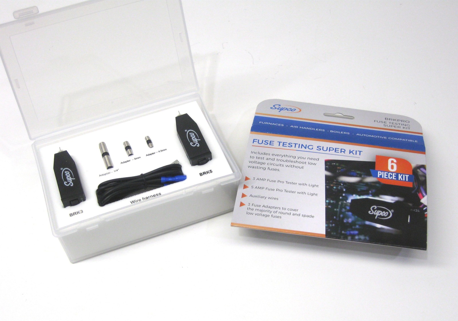 Supco Tradefox BRKPRO Fuse Testing Pro Kit 3 and 5 Amp Tester with Light