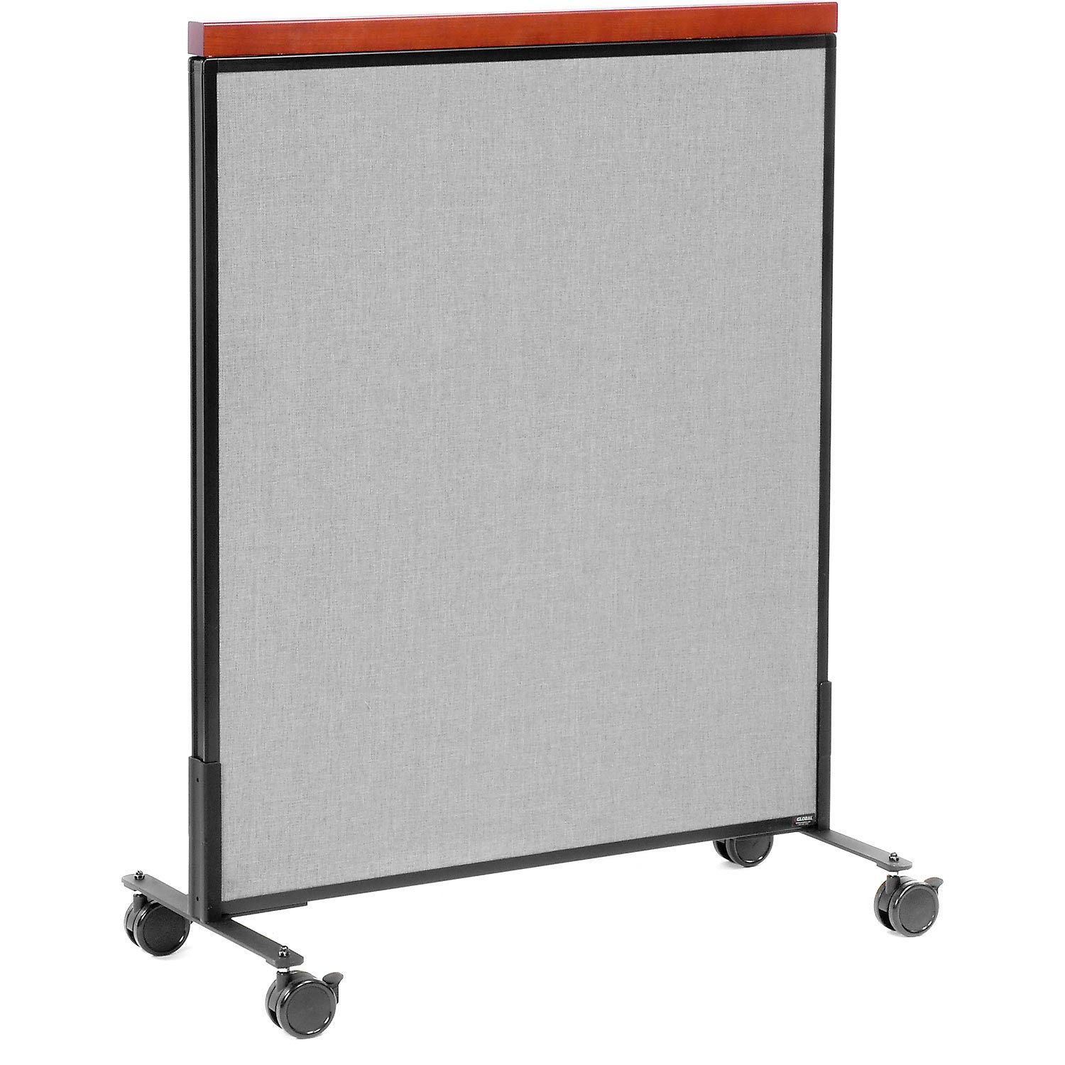 36-1/4"W x 46-1/2"H Mobile Deluxe Office Partition Panel Gray