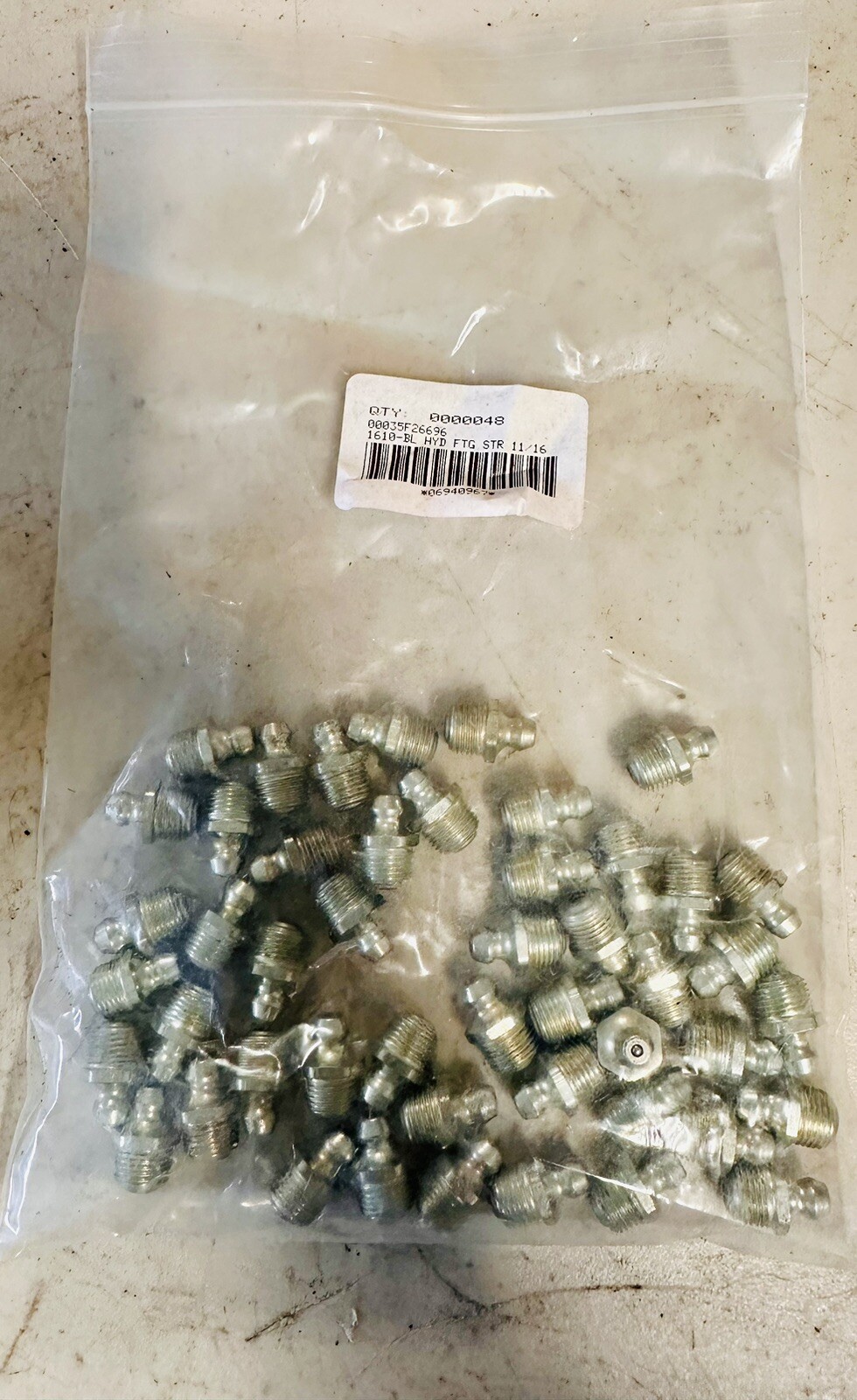 Lot Of 48! Hyd Ftg Str 11/16 P/N: 1610-BL