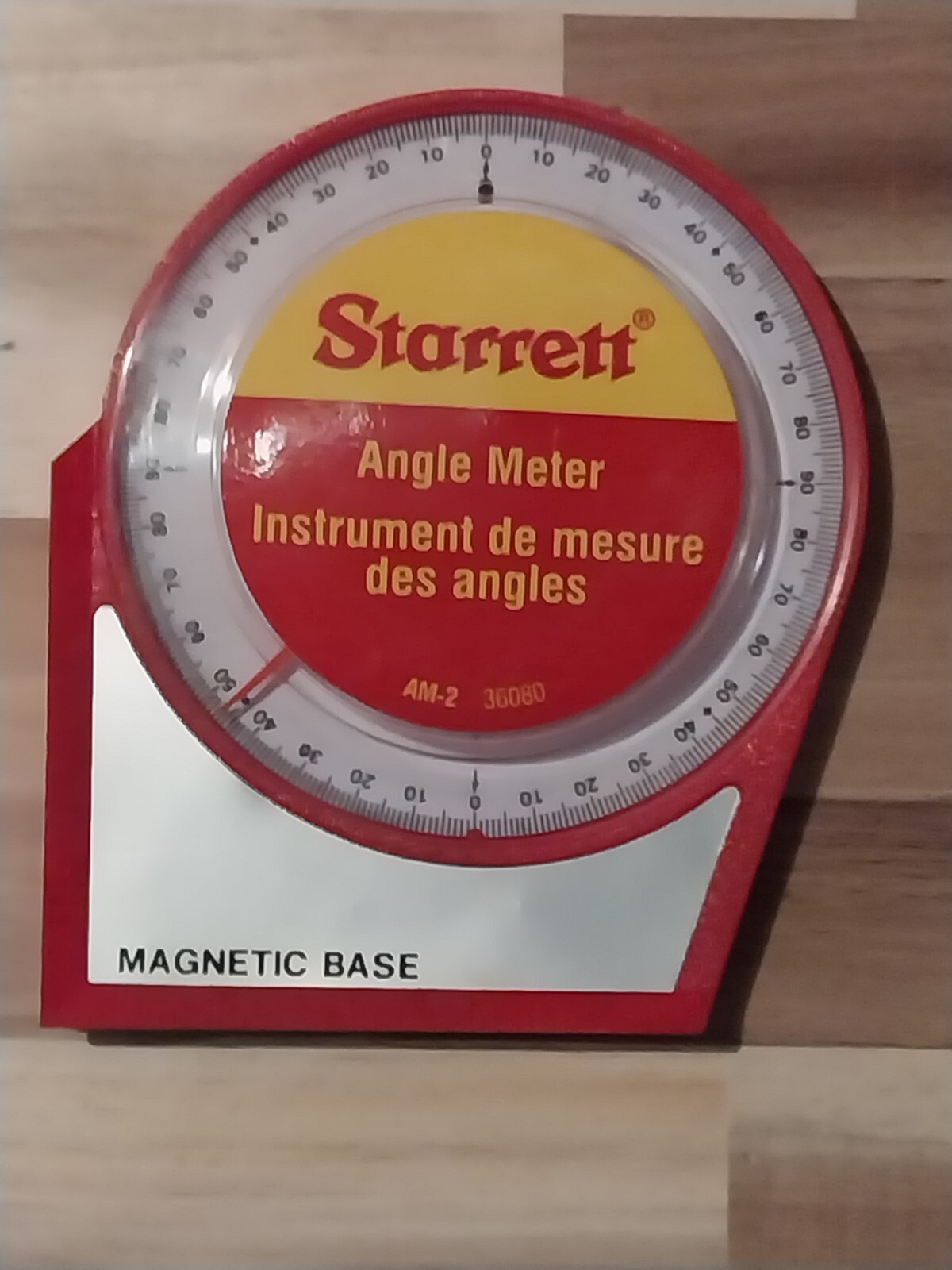 Starrett Am-2 Angle Meter,Magnetic Base,0-90 Deg