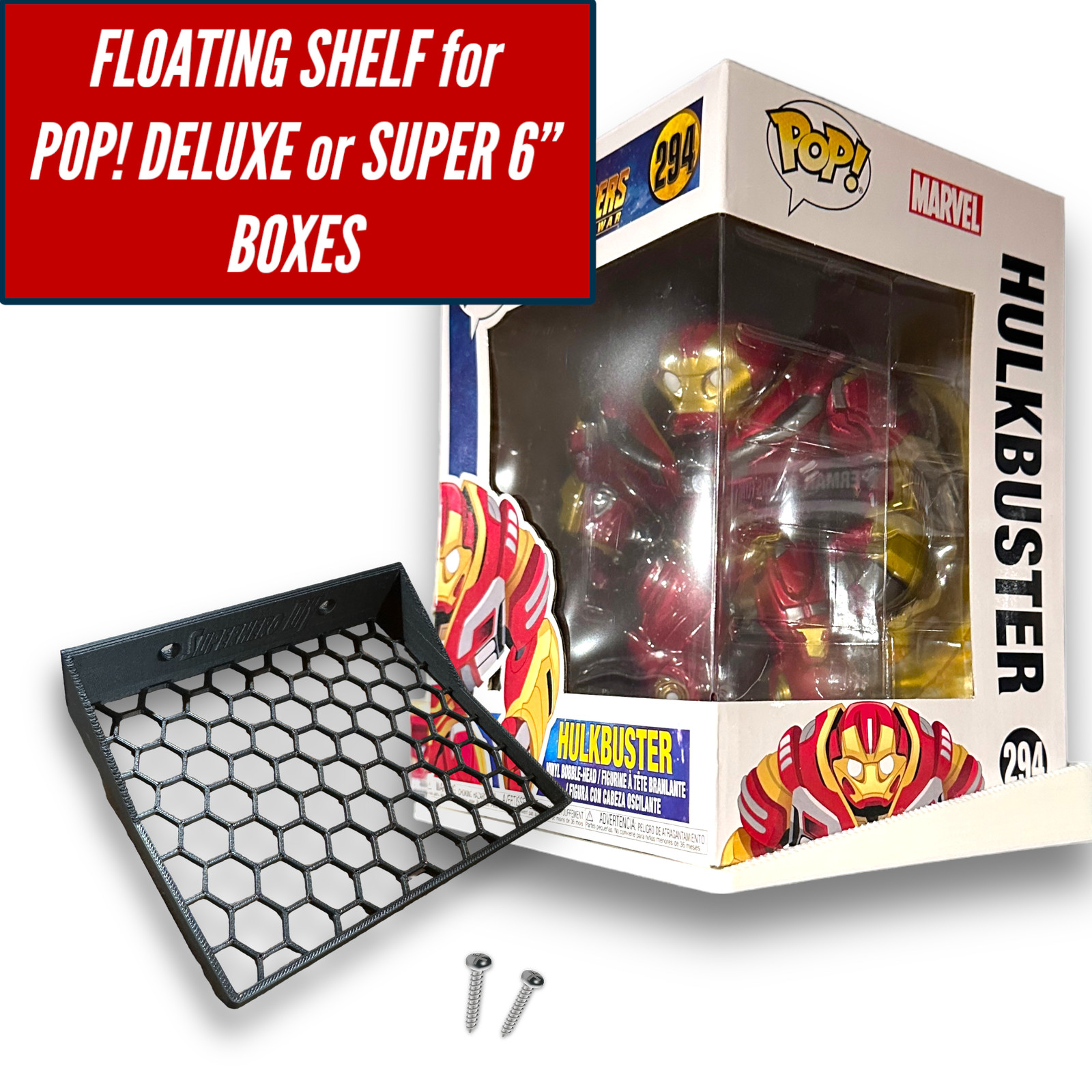 Floating Shelves for Funko Pop! DELUXE Box or 6-inch Pop Box | Includes screws