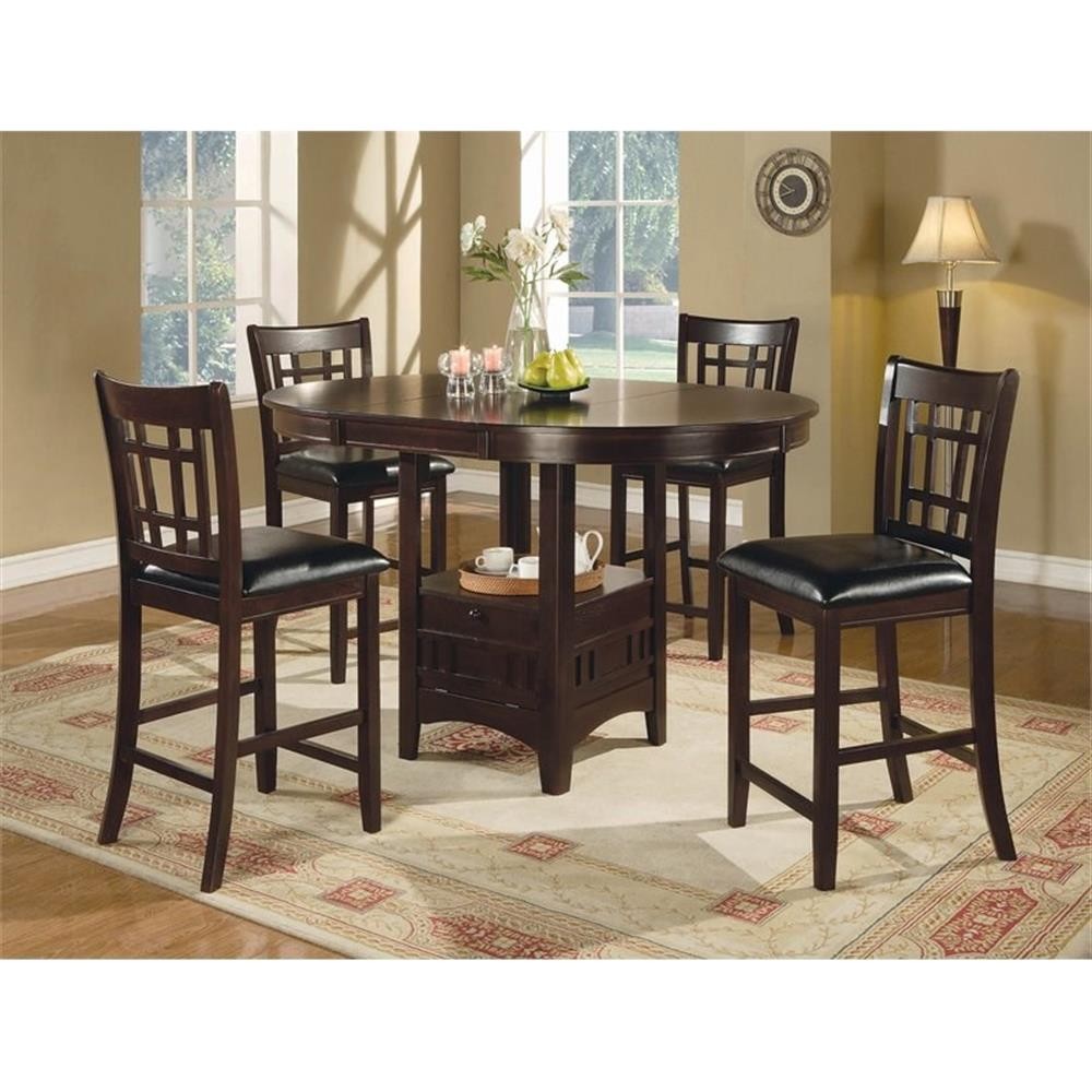 Lavon 5-piece Oval Counter Height Dining Set Espresso