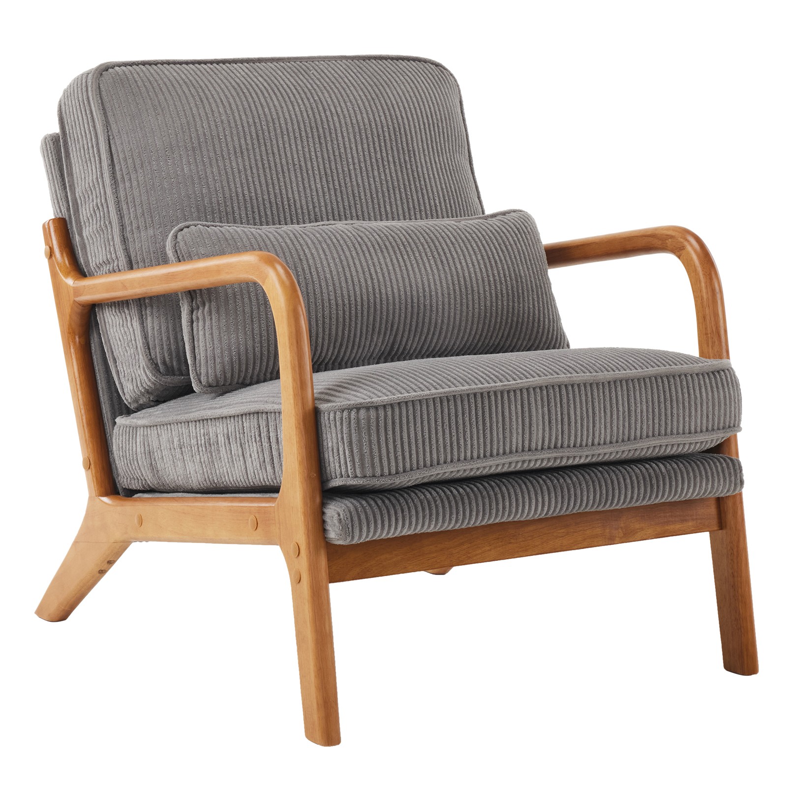 Light Gray Corduroy Upholstered Indoor Lounge Chair (330LBS Weight Capacity)
