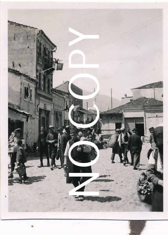 Photo WW II Wehrmacht in North Macedonia - Bitola - Street Life X28