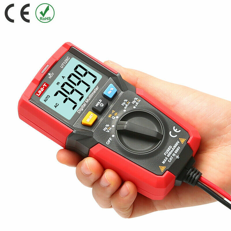 UNI-T UT125C Handheld Auto Range AC/DC Voltage Tester OHM AMP Digital Multime✦Kd