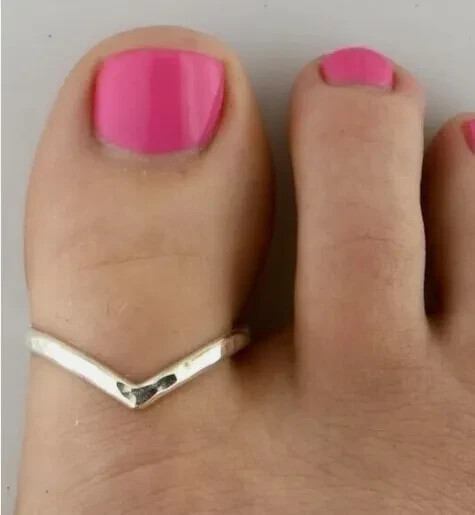 Adjustable Women's Solid Metal Thumb Big Toe Ring Real 925 Sterling Silver