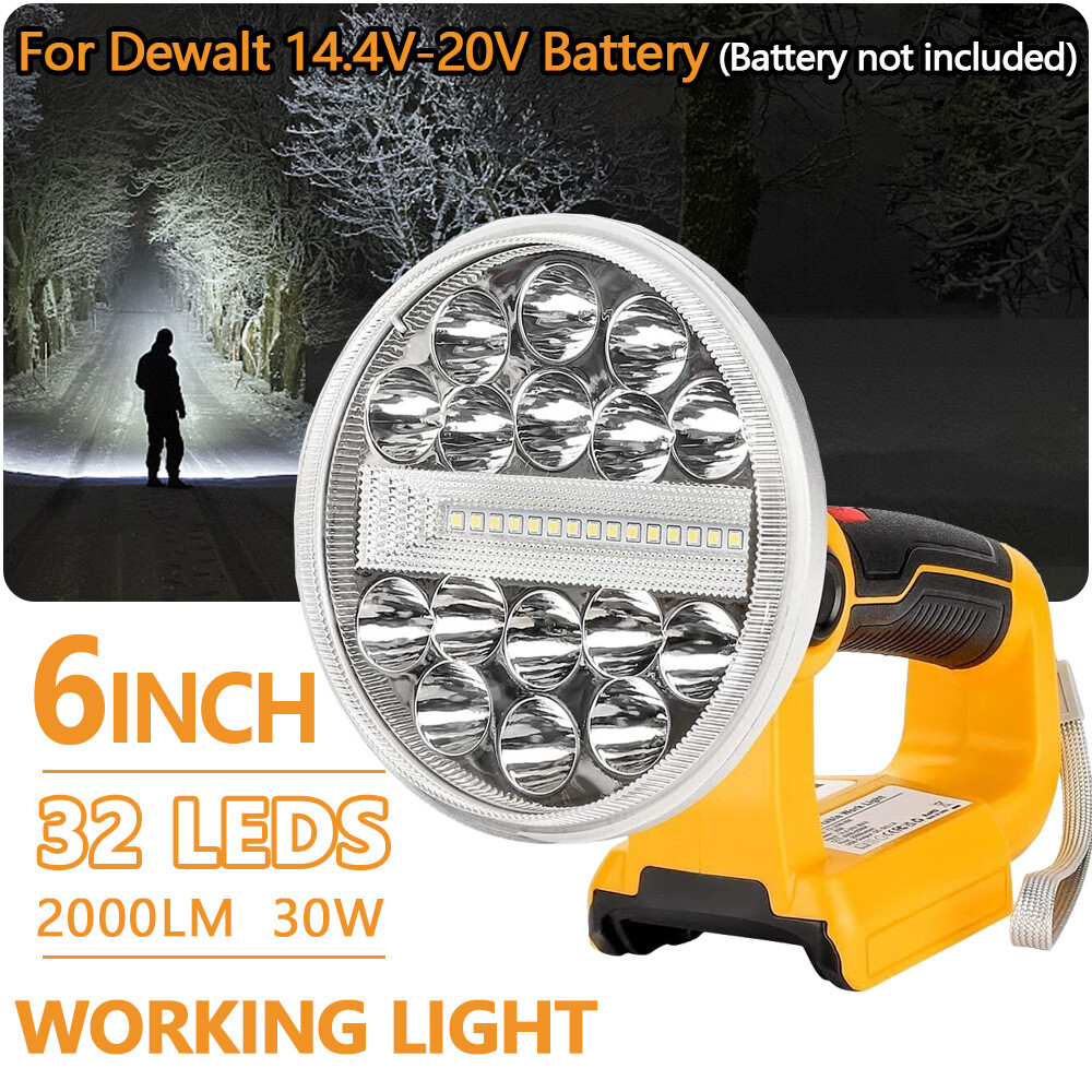 30W Portable LED Work Light For Dewalt 20V MAX Lithium Battery Outdoor Lamp US