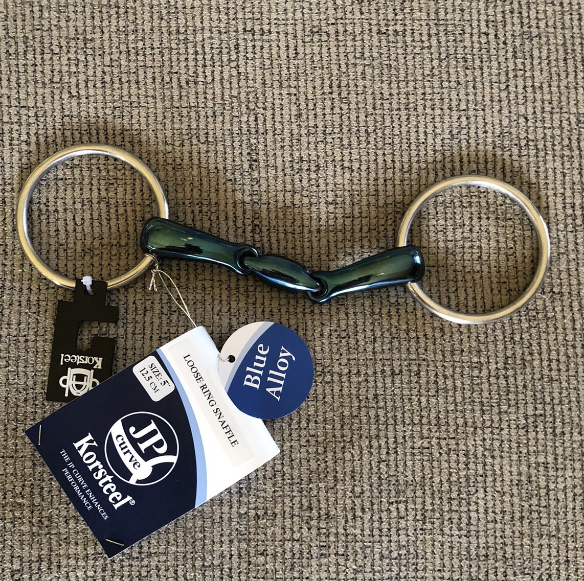 Korsteel Stainless Steel Hollow Mouth French Link Loose Ring Snaffle-JP Curve