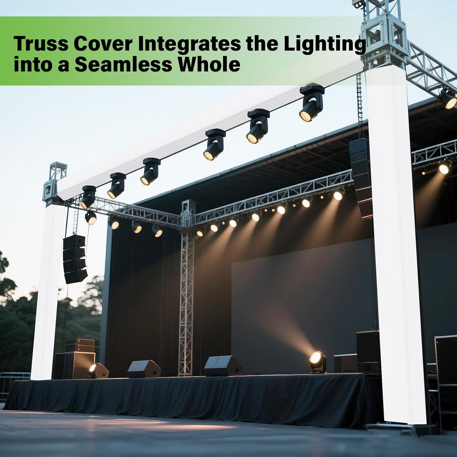 2PCS Thick Truss Cover - Hook and Loop Fixed High Elasticity Scrim Sleeve for 6.