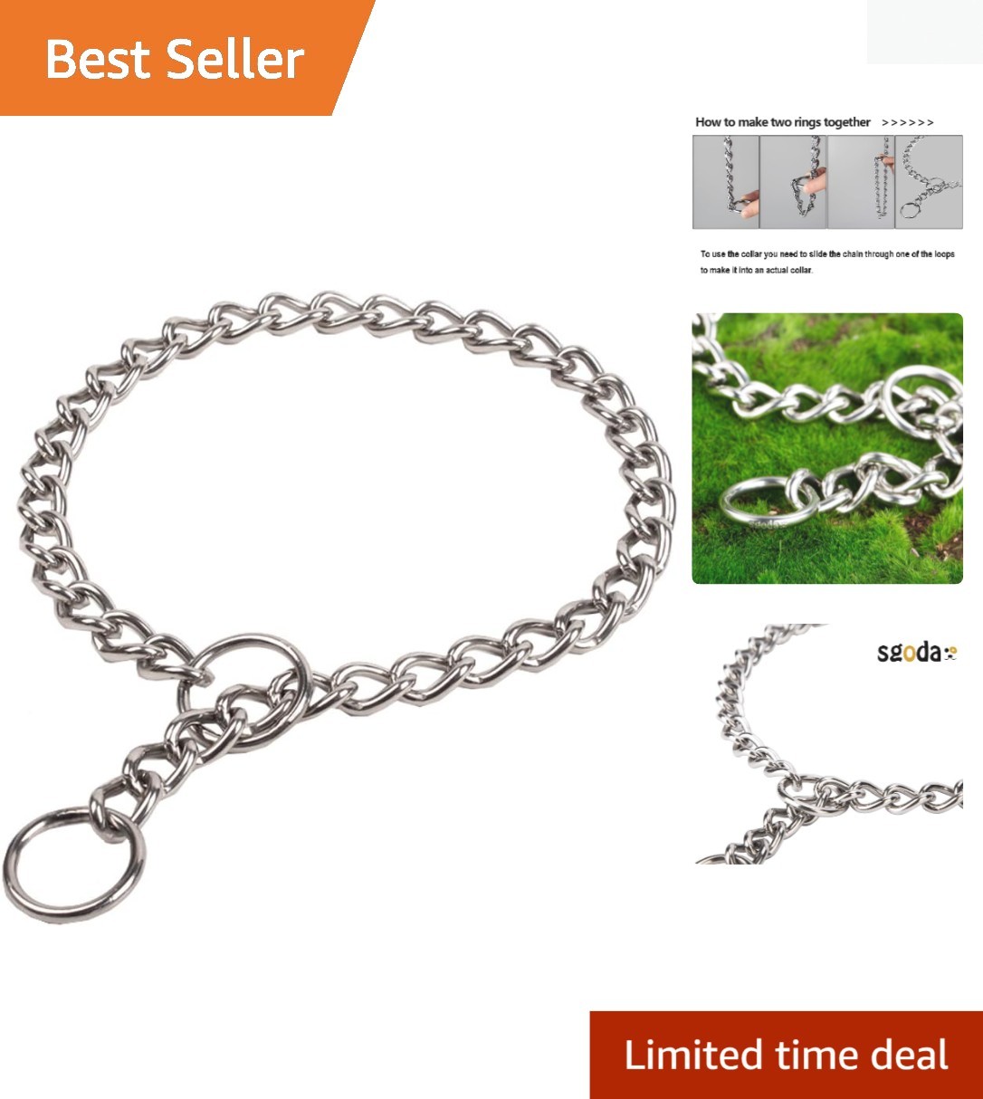 Chain Dog Training Choke Collar, 26 in, 4 mm