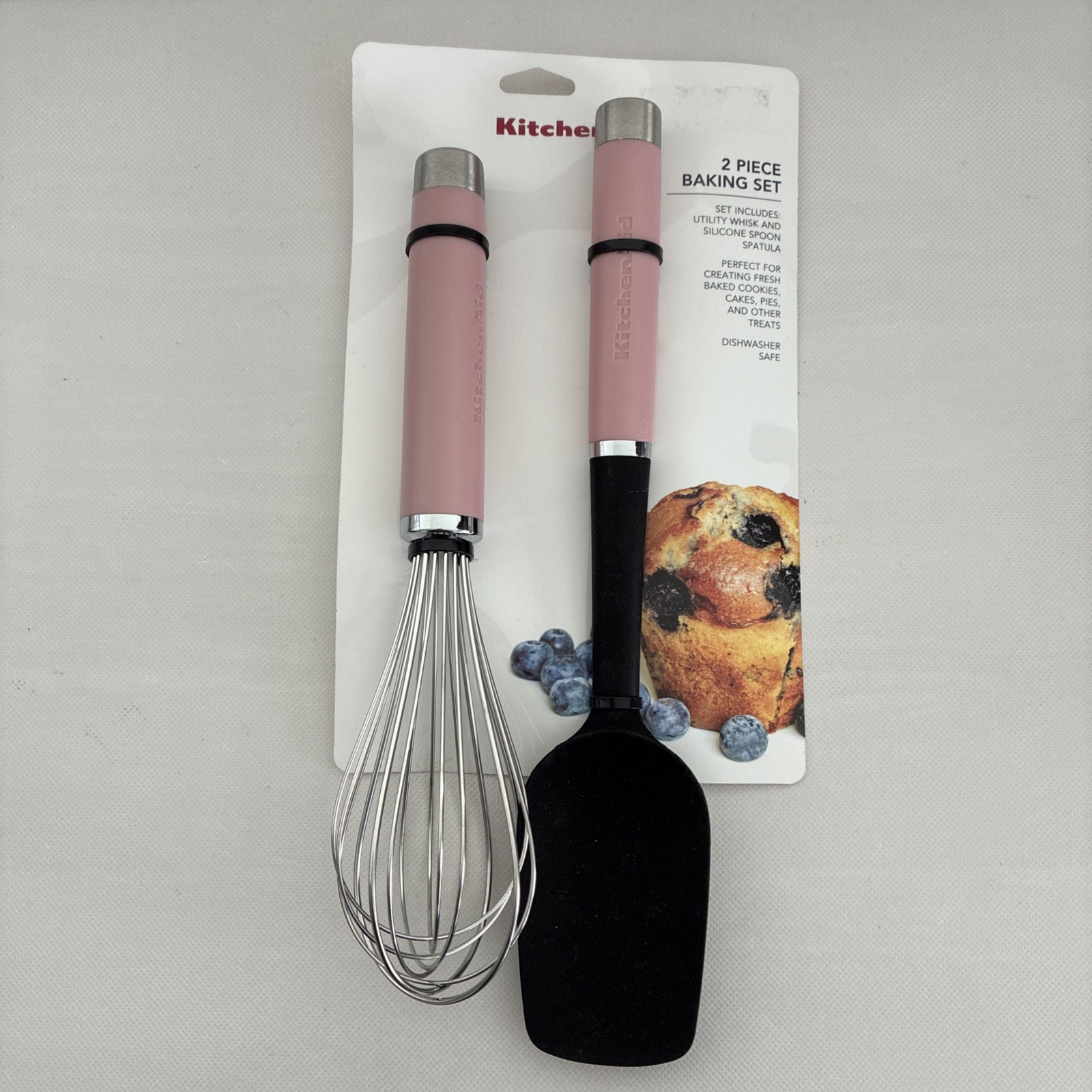New KitchenAid Dried Rose Pink HDRA 2 Pc Whisk and Spoon Spatula