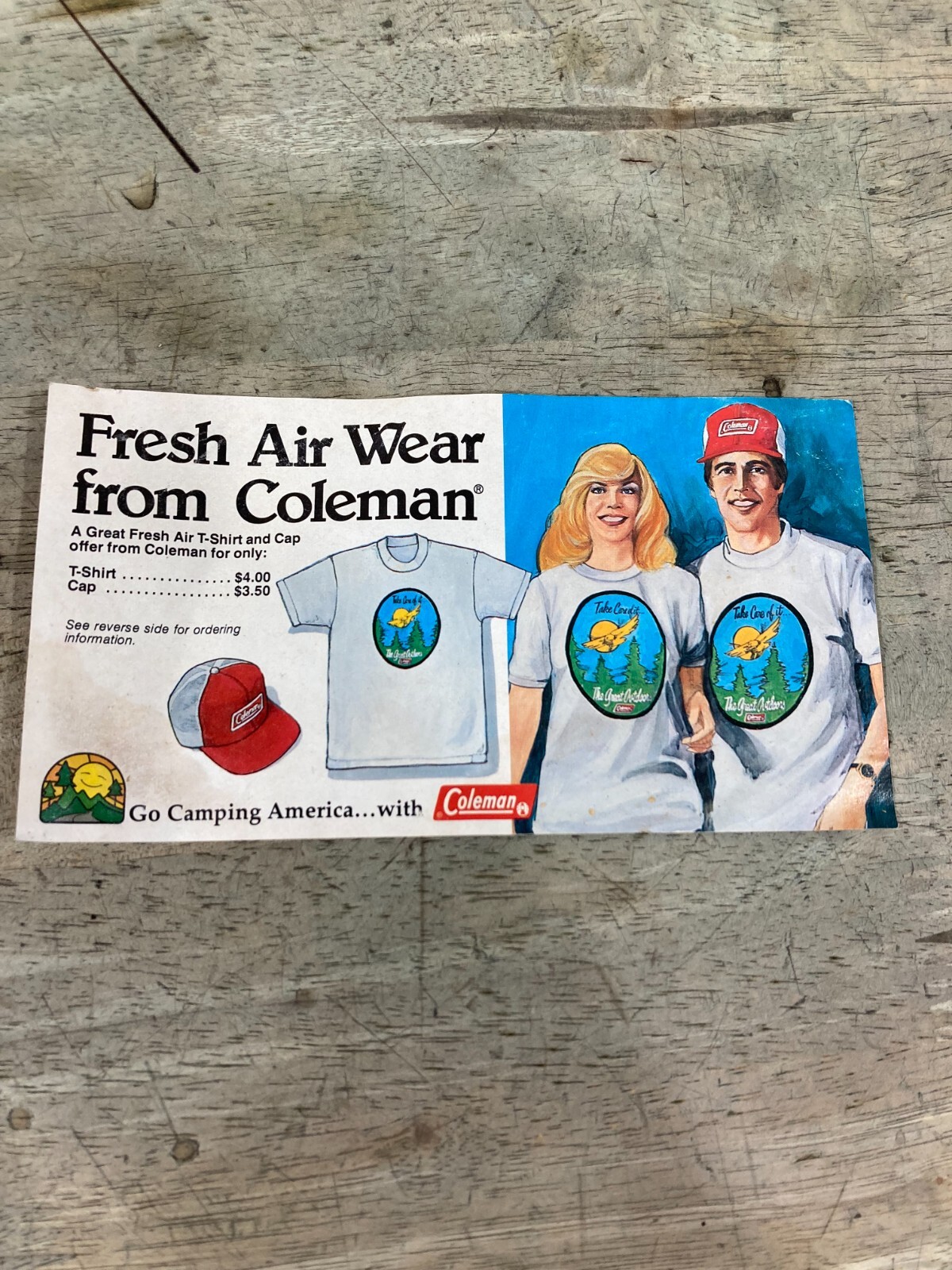 Coleman Fresh Air Wear Pamphlet Vintage insert - Circa 1970's - discoloration