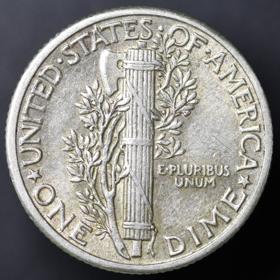 1938-P Mercury Dime UNC Mint State FSB FULL SPLIT BANDS (#8565)