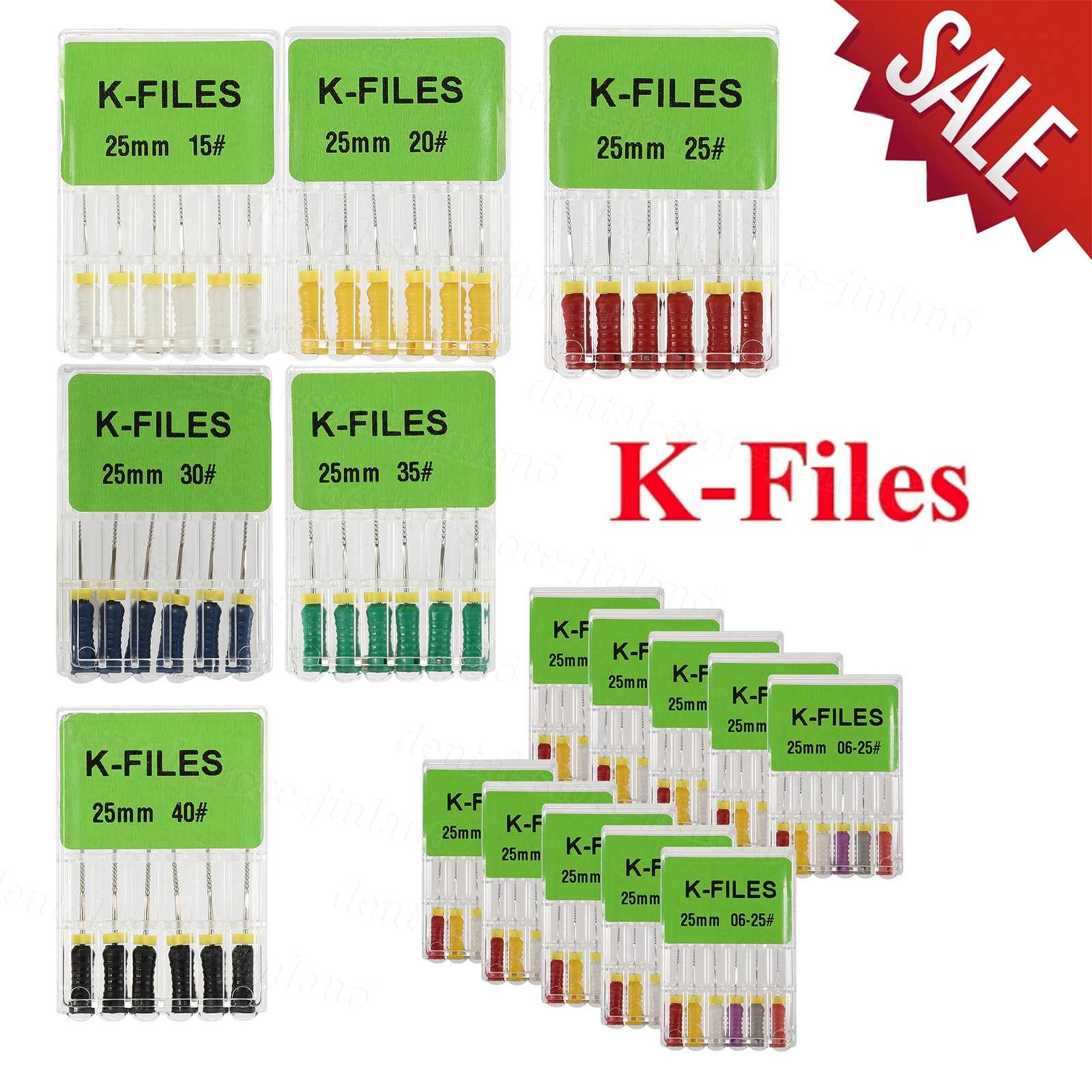 10Packs Dental K-File Endo Root Canal K Files SSt Hand Use 25mm