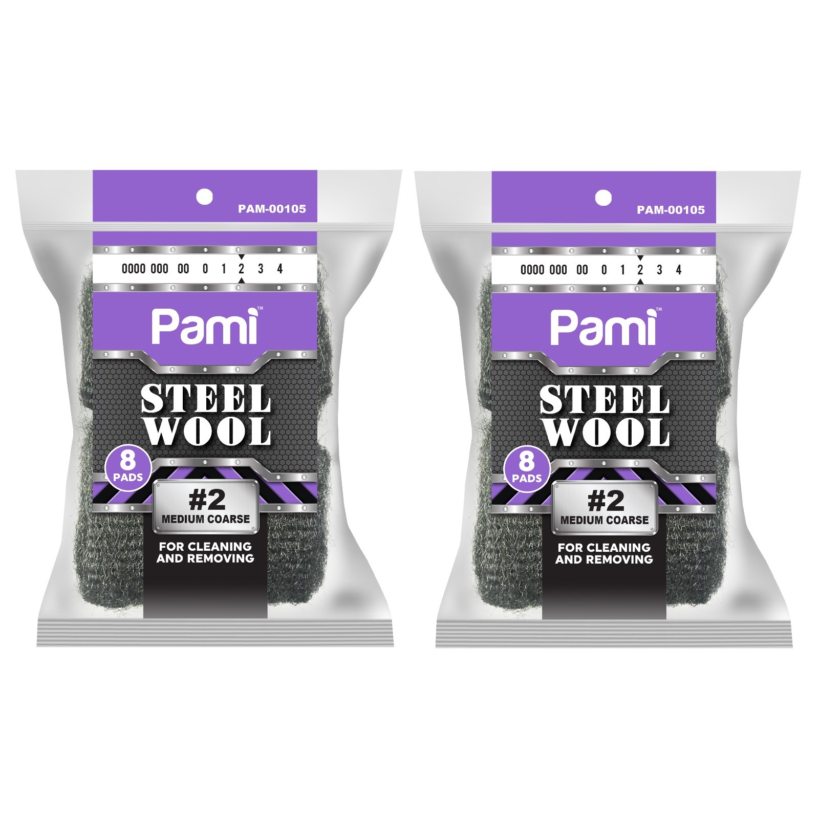 Fine Steel Wool Pads | Glass Polishing Rust Removal Cleaning Scrubbers | 16–32ct