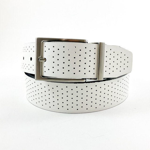 NIKE GOLF MEN'S PERFORATED REVERSIBLE BELT SIZE: 36 (FITS W34) WHITE/BLACK 17249