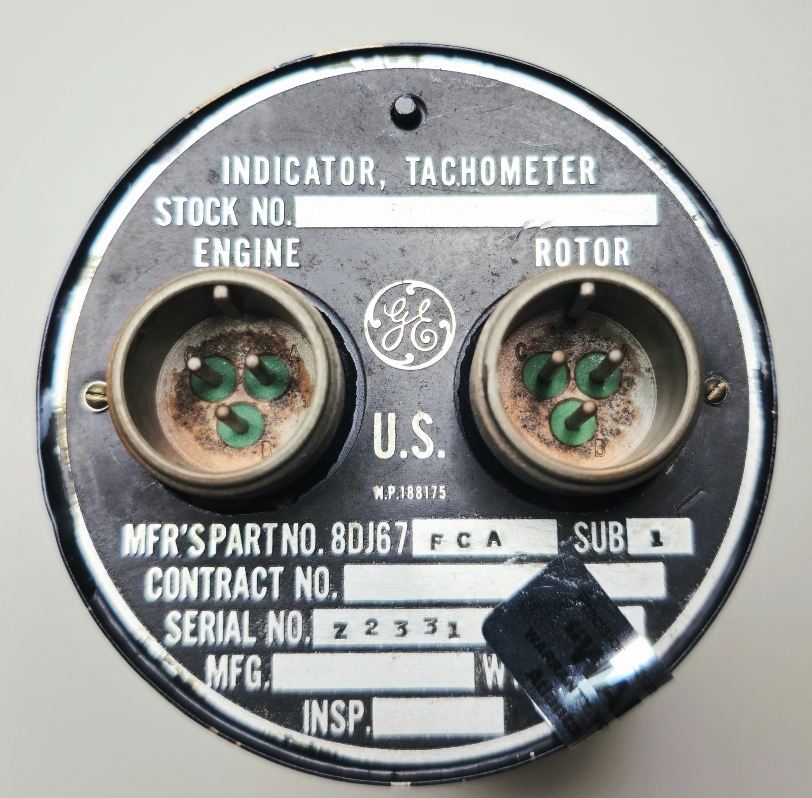 General Electric (GE) Aircraft Tachometer Indicator