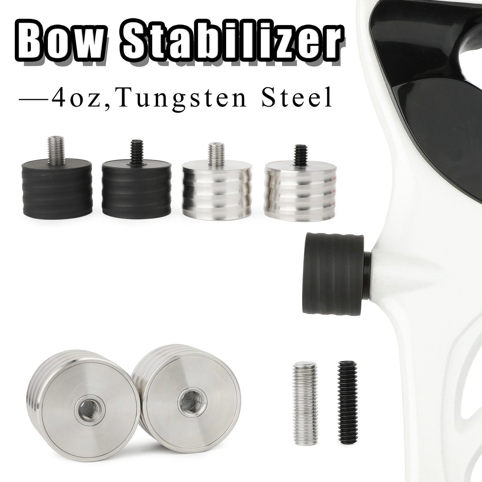 4oz Stabilizer Weight Tungsten Steel Dampener Compound Recurve Bow Hunting