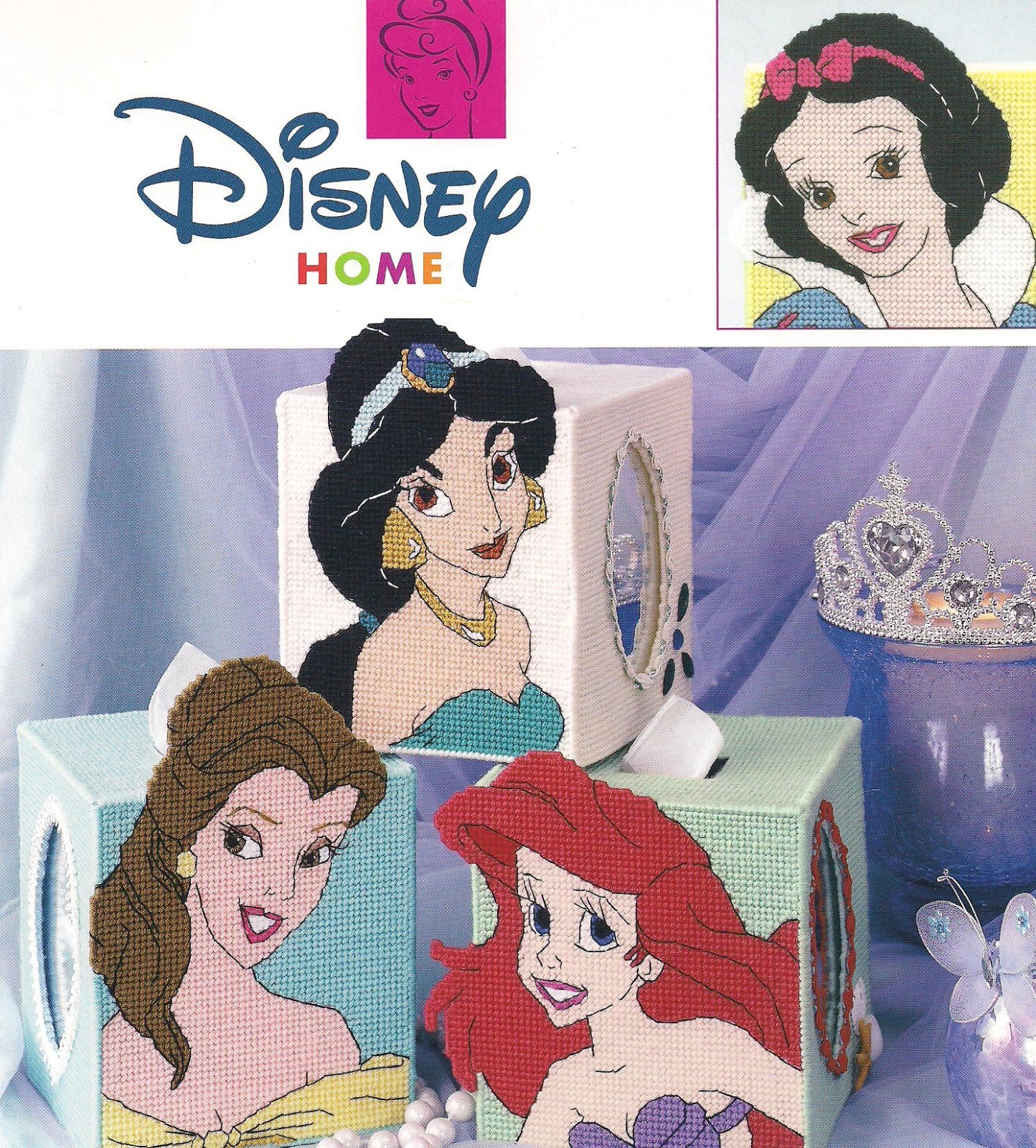 Disney Princess collection tissue box covers to stitch using plastic canvas ~New