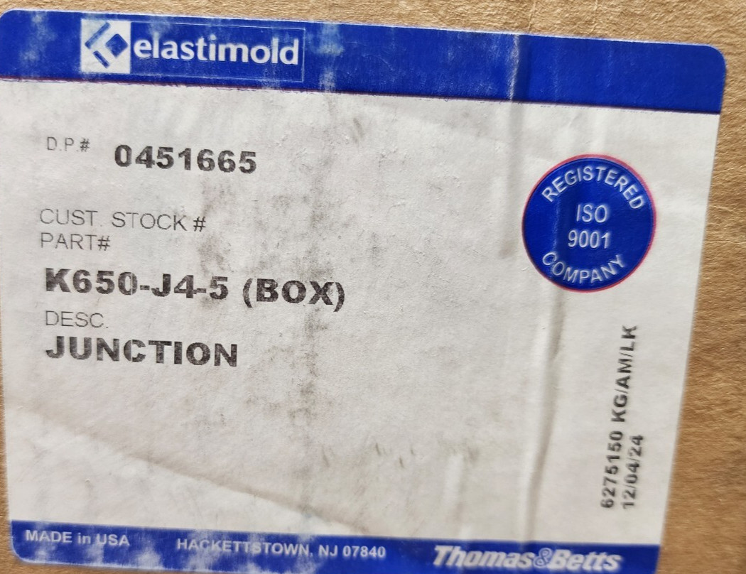 Thomas & Betts ABB Elastimold K650-J4-5 Deadbreak 4-Point Junction (NEW IN BOX)